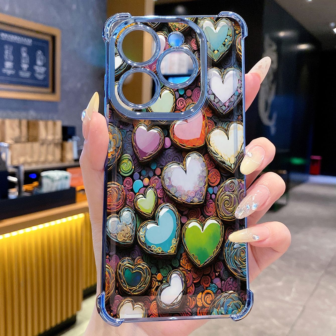 for Infinix Hot 50i 40i Smart 8 9 Plating Phone Case Shockproof Cover Beauty Hearts