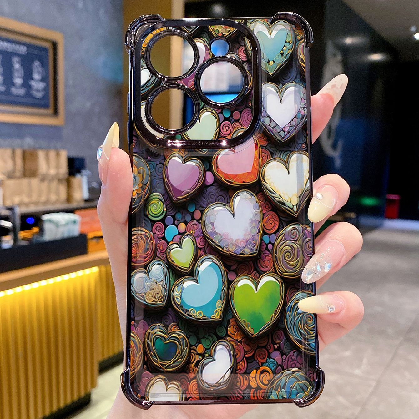 for Infinix Hot 50i 40i Smart 8 9 Plating Phone Case Shockproof Cover Beauty Hearts