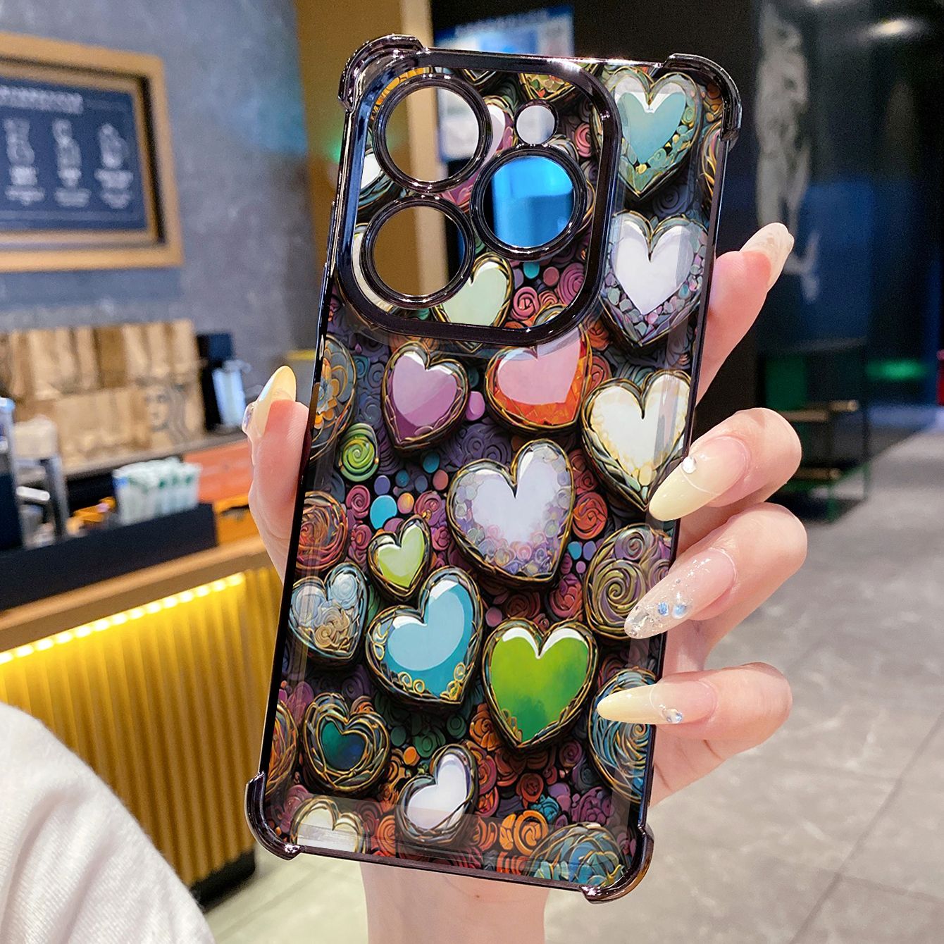 for Infinix Hot 50i 40i Smart 8 9 Plating Phone Case Shockproof Cover Beauty Hearts