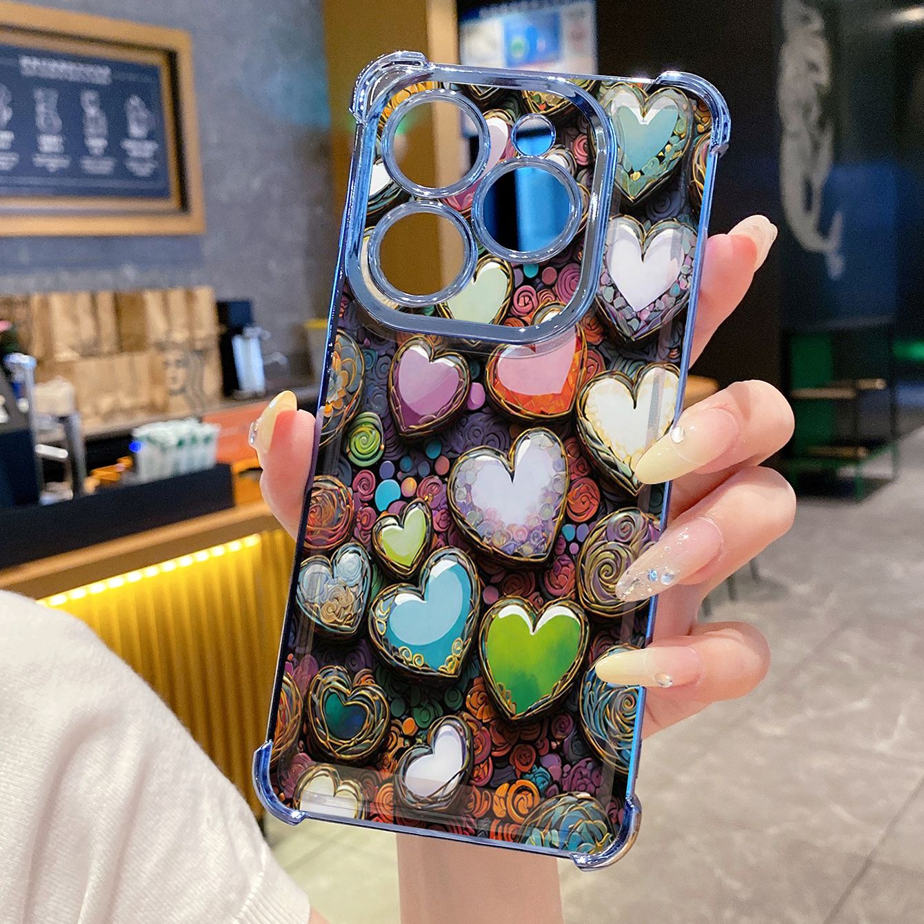 for Infinix Hot 50i 40i Smart 8 9 Plating Phone Case Shockproof Cover Beauty Hearts