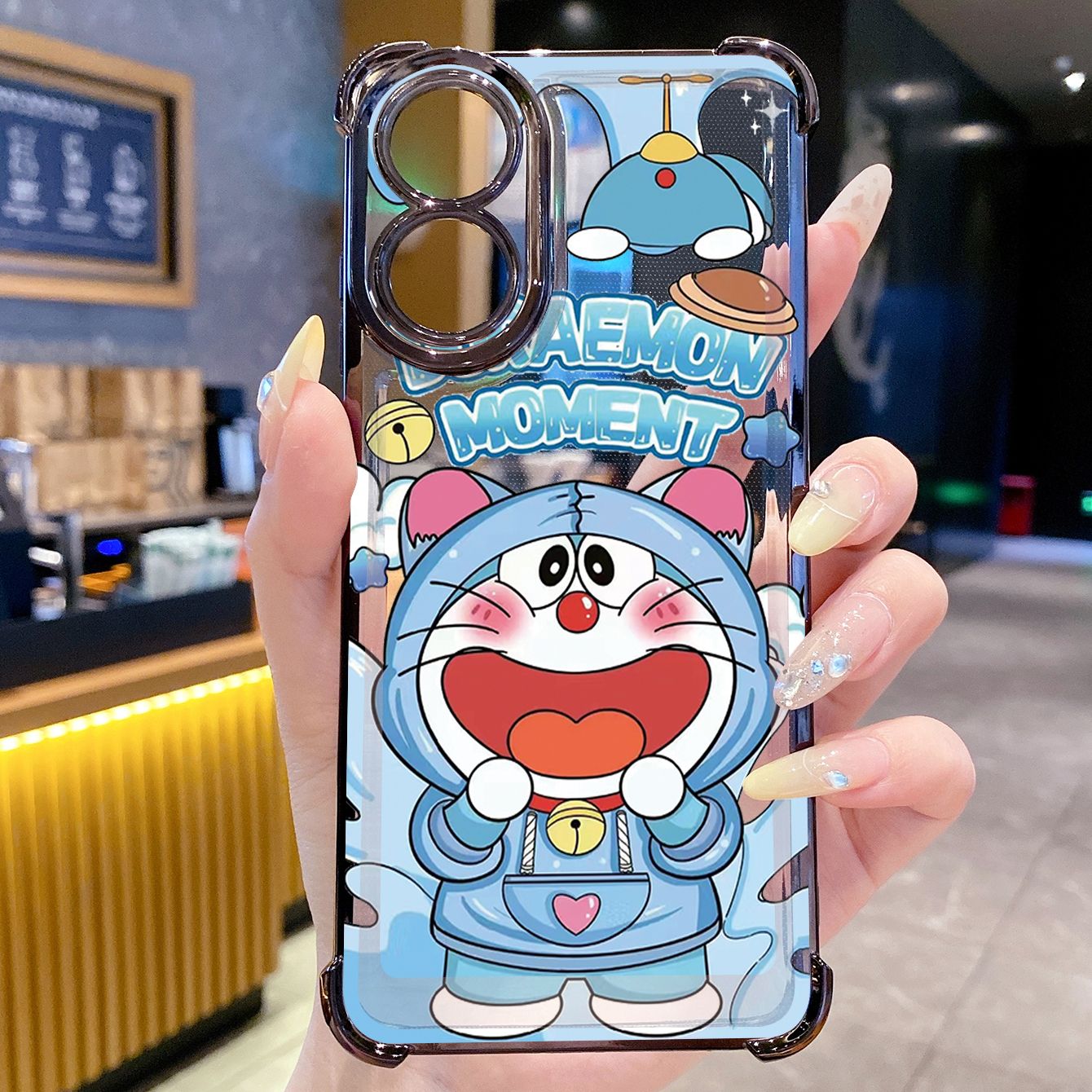 for OPPO A38 A5 Pro Realme C63 C51 C75 VIVO Plating Phone Case Shockproof Cover Stitch Angel Couple