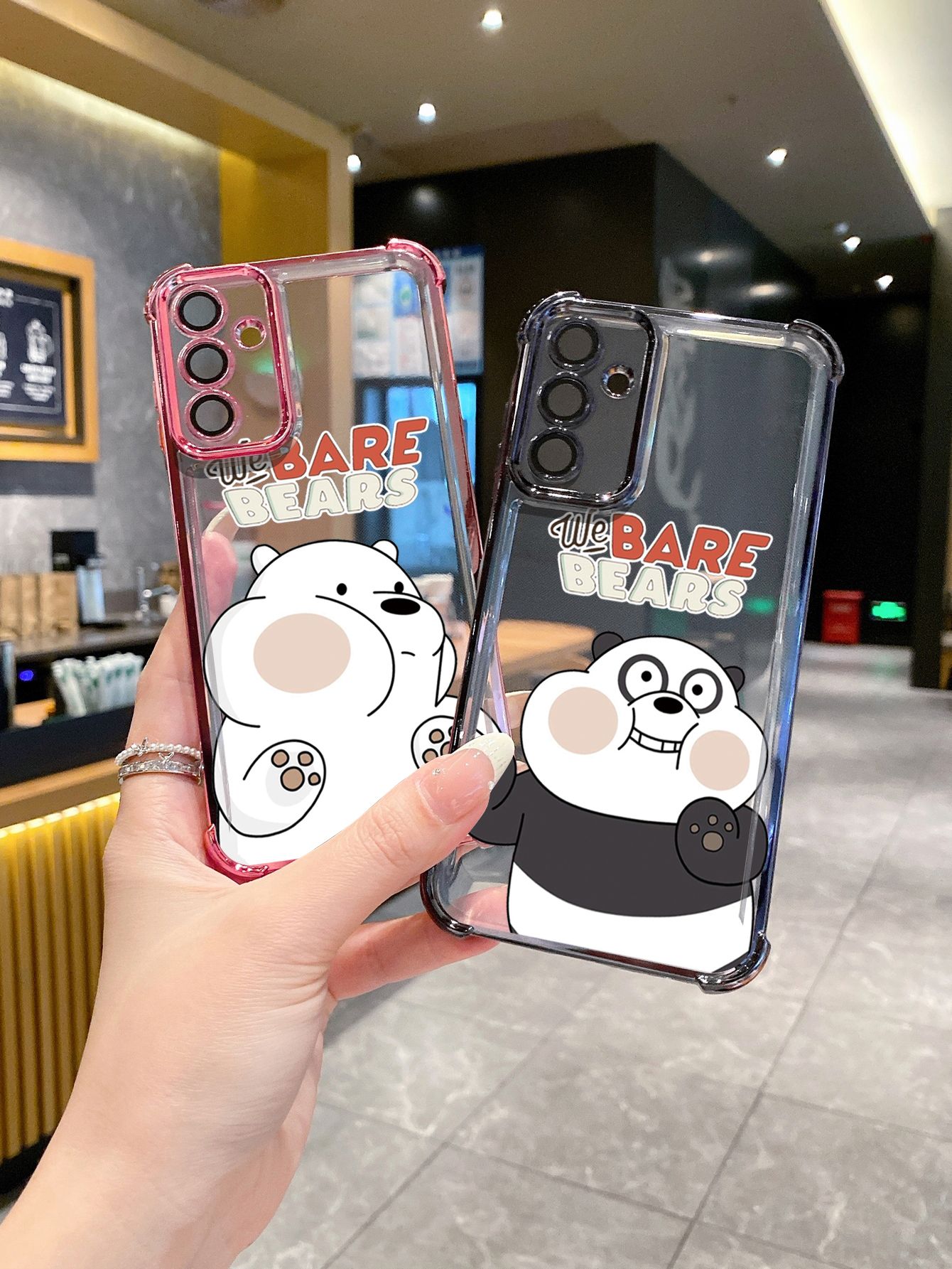 For Tecno Spark 10 20 Pro Spark Go 2023 2024 2025 Cute We Bare Bears Plating Frame Clear Phone Case Anti-shock Cover
