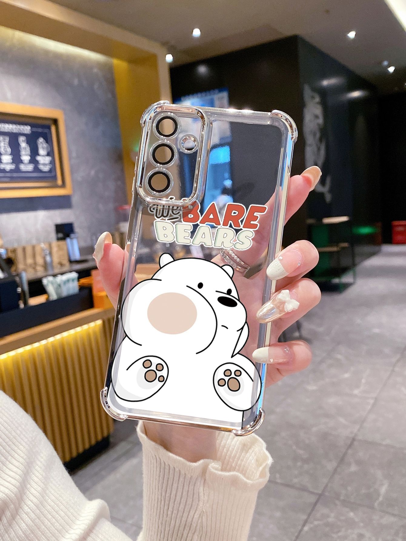 For Tecno Spark 10 20 Pro Spark Go 2023 2024 2025 Cute We Bare Bears Plating Frame Clear Phone Case Anti-shock Cover