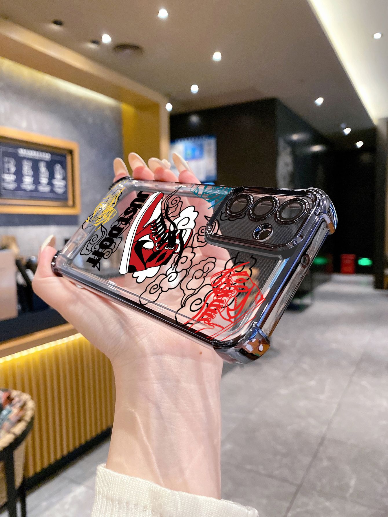 For iPhone 16 15 Pro Max 14 Plus 13 12 11 XR 8 7 SE 2022 XS Just Do it Plating Frame Clear Phone Case Anti-shock Cover