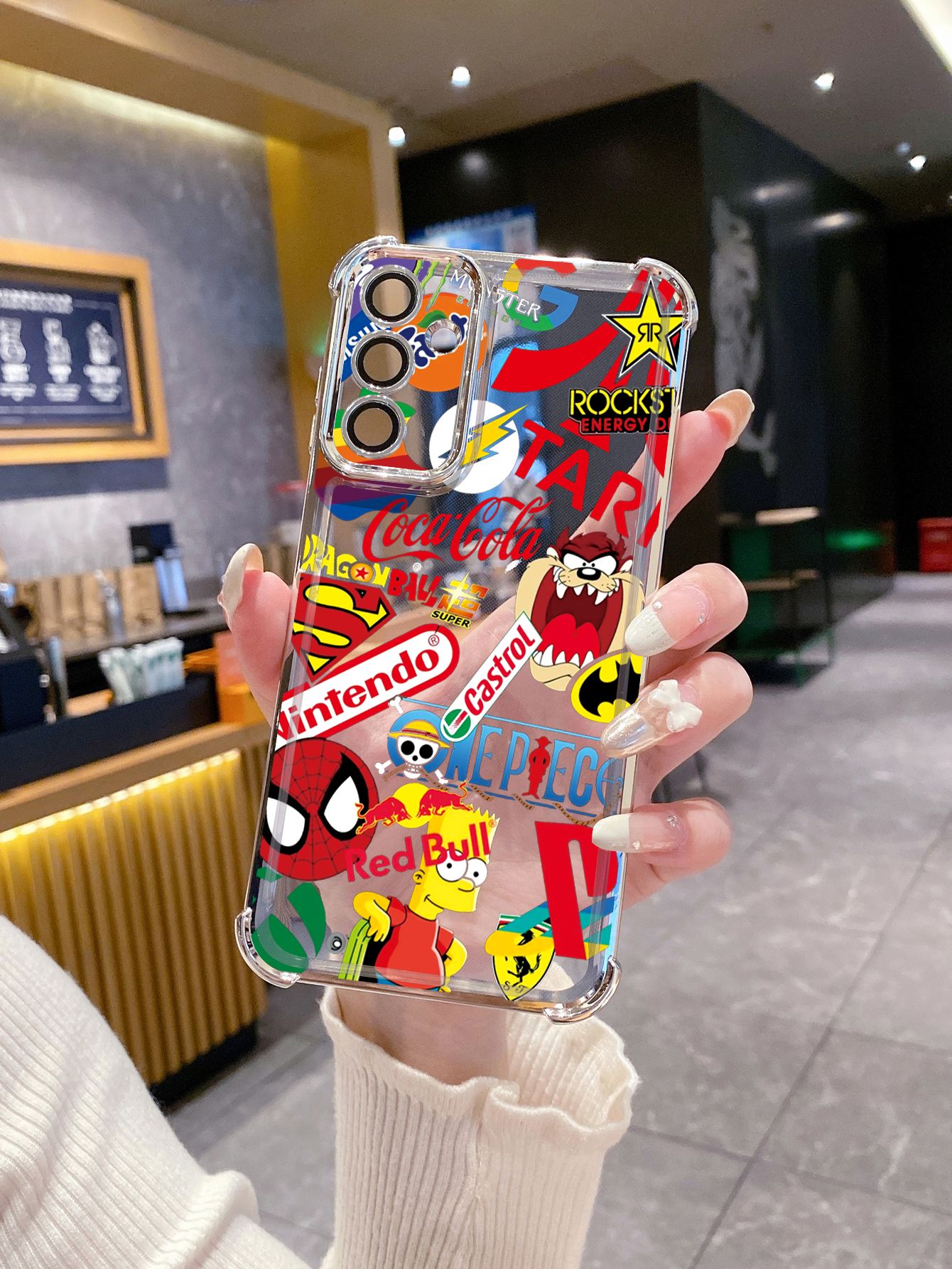 For iPhone 16 15 Pro Max 14 Plus 13 12 11 XR 8 7 SE 2022 XS Fashion Painting Plating Frame Clear Phone Case Anti-shock Cover