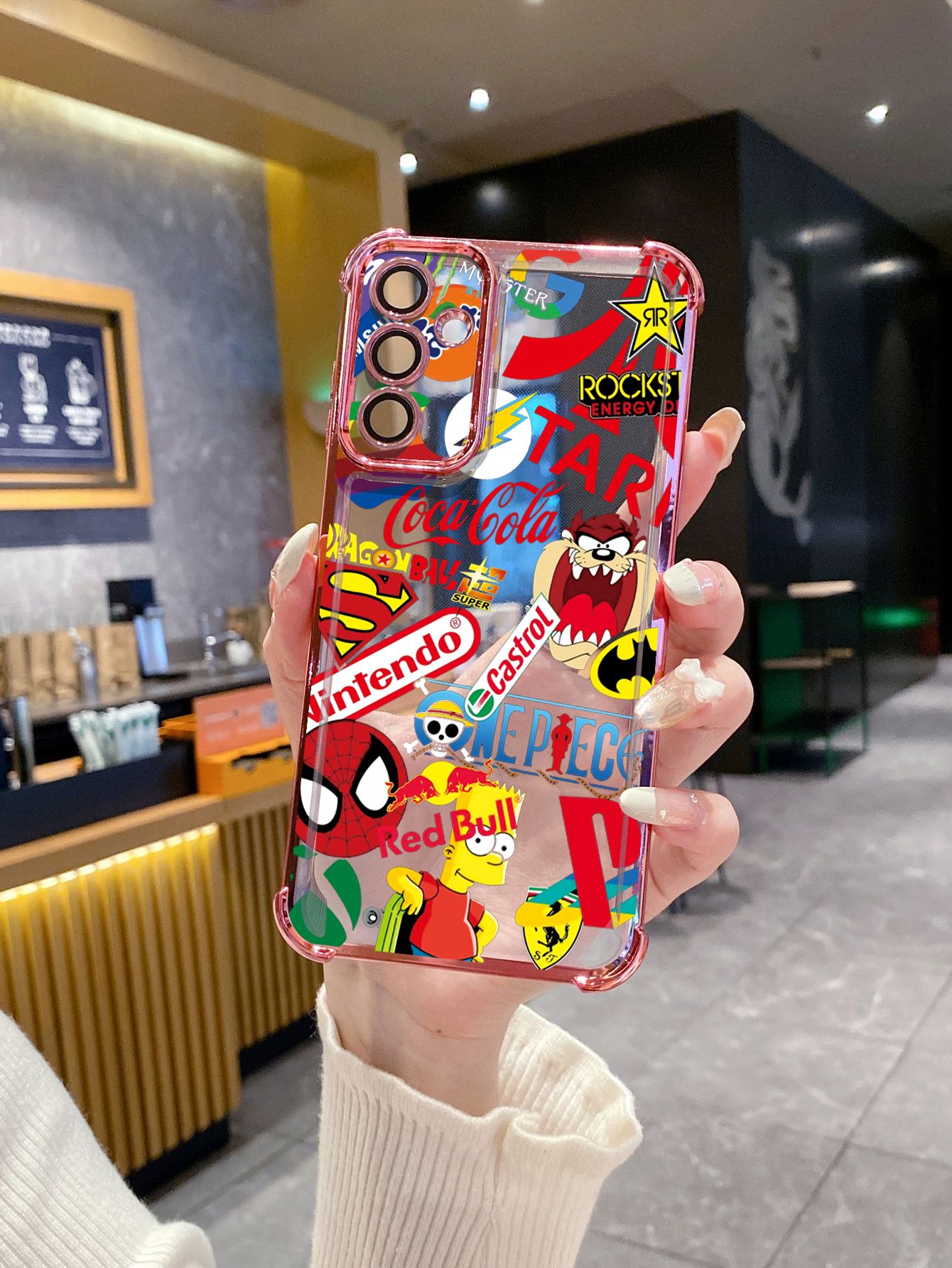 For iPhone 16 15 Pro Max 14 Plus 13 12 11 XR 8 7 SE 2022 XS Fashion Painting Plating Frame Clear Phone Case Anti-shock Cover