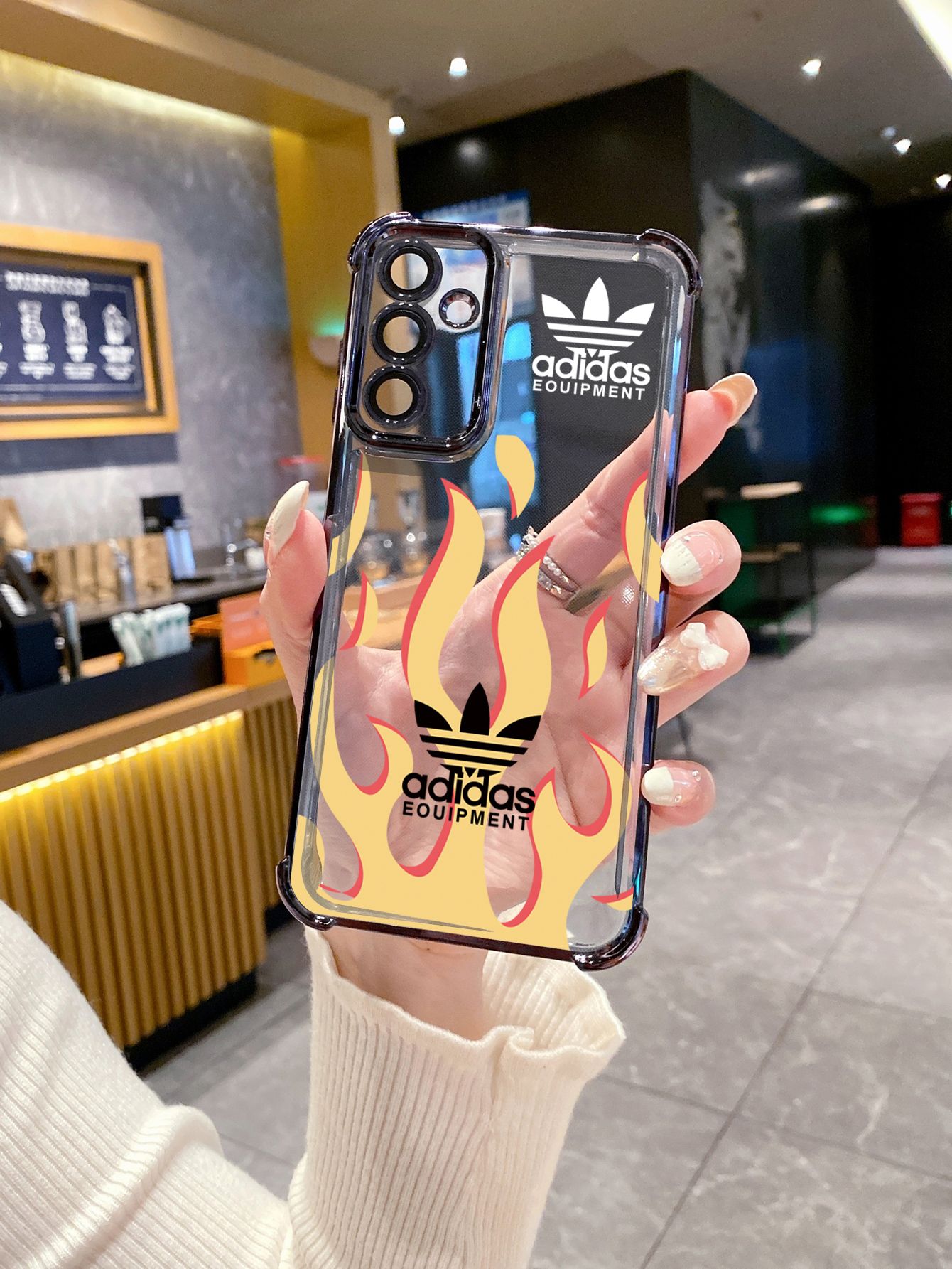 For Xiaomi Redmi Note 14 13 Pro 5G 12S 4G 12 Turbo 11S 13C 12C Adid Fire Plating Frame Clear Phone Case Anti-shock Cover