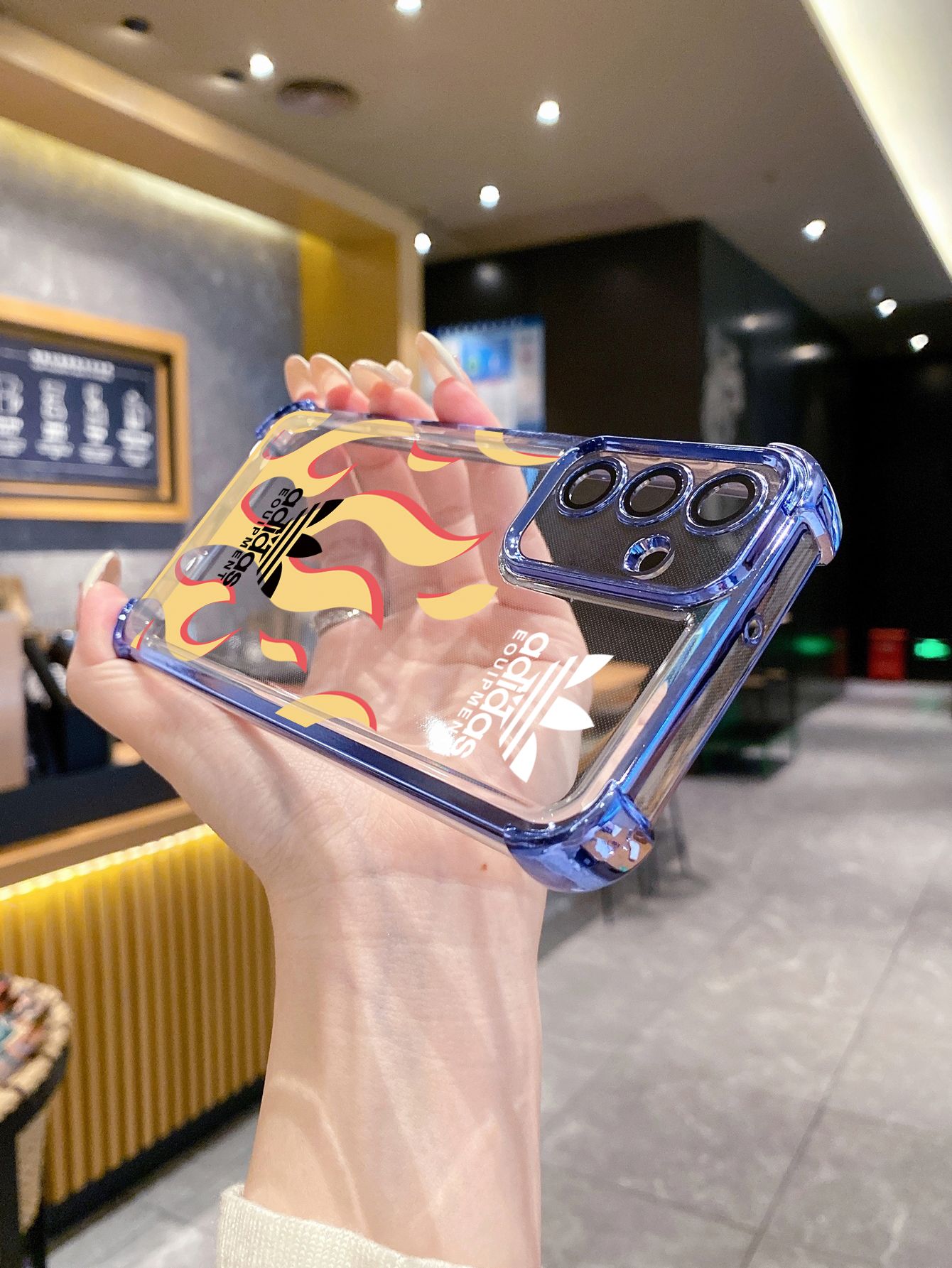 For Xiaomi Redmi Note 14 13 Pro 5G 12S 4G 12 Turbo 11S 13C 12C Adid Fire Plating Frame Clear Phone Case Anti-shock Cover