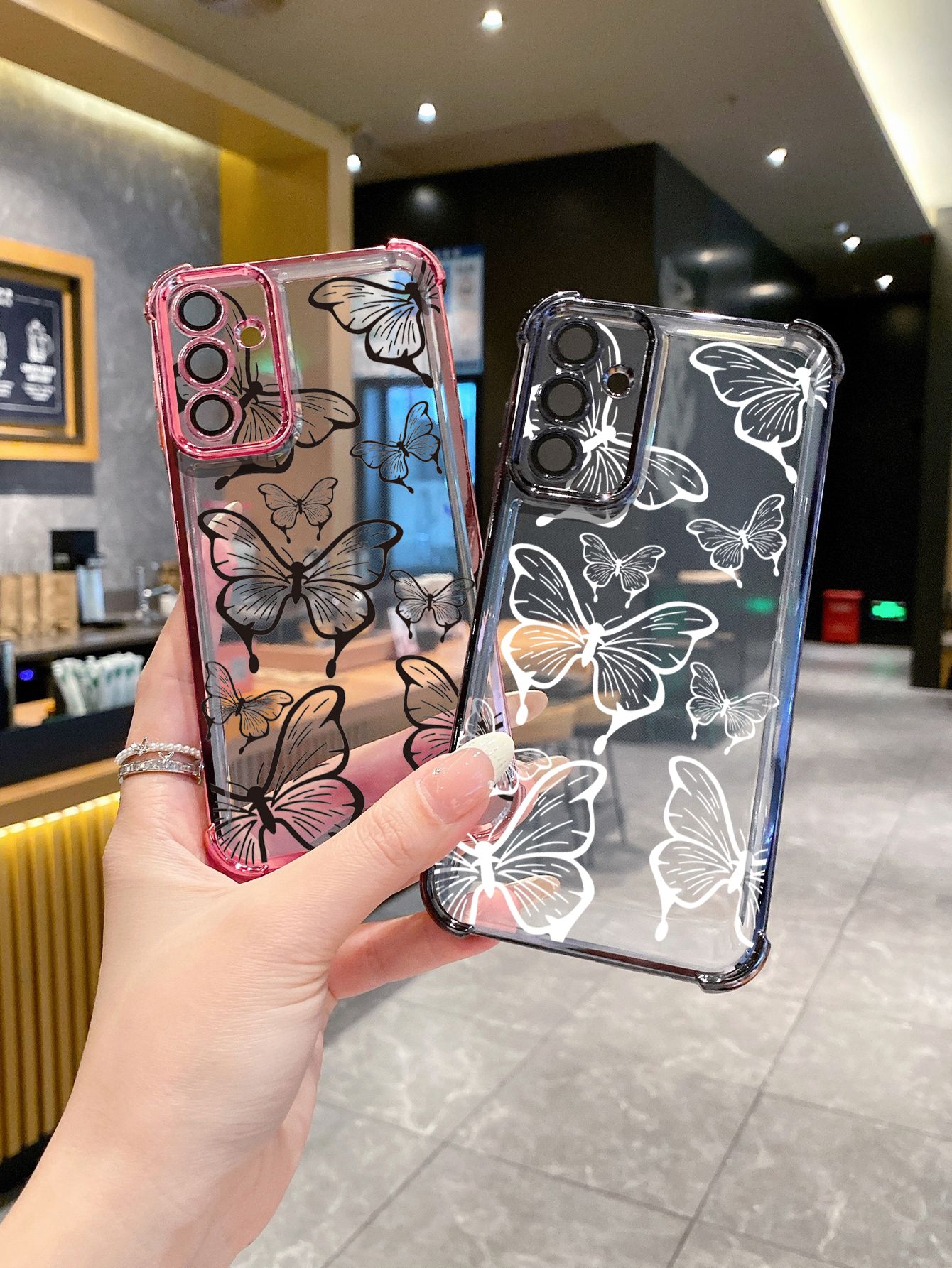For Samsung Galaxy A15 A05 A35 A55 A14 A34 A33 A53 A73 A32 A56 A36 A06 A16 Luxury Butterfly Plating Frame Clear Phone Case Anti-shock Cover