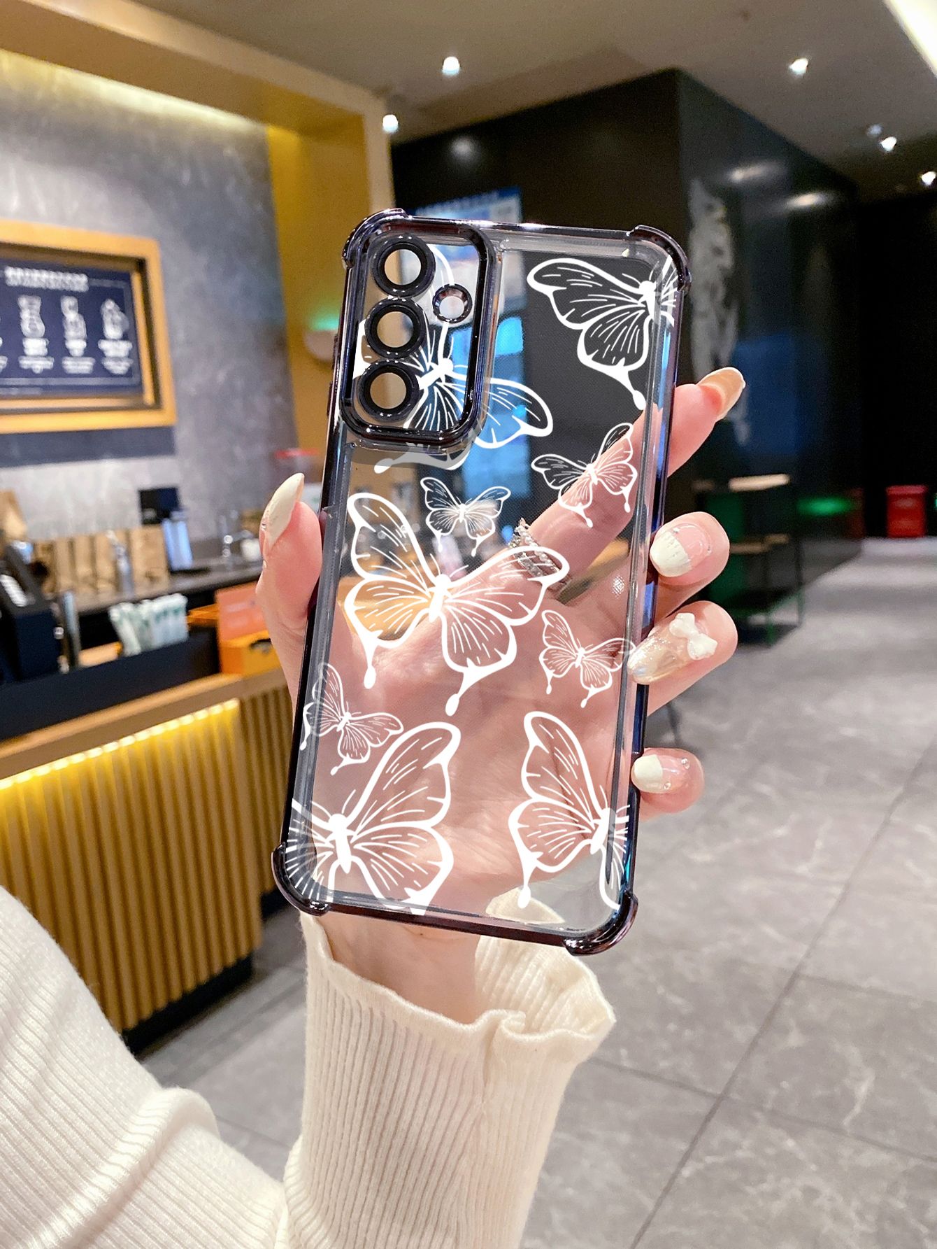 For Samsung Galaxy A15 A05 A35 A55 A14 A34 A33 A53 A73 A32 A56 A36 A06 A16 Luxury Butterfly Plating Frame Clear Phone Case Anti-shock Cover