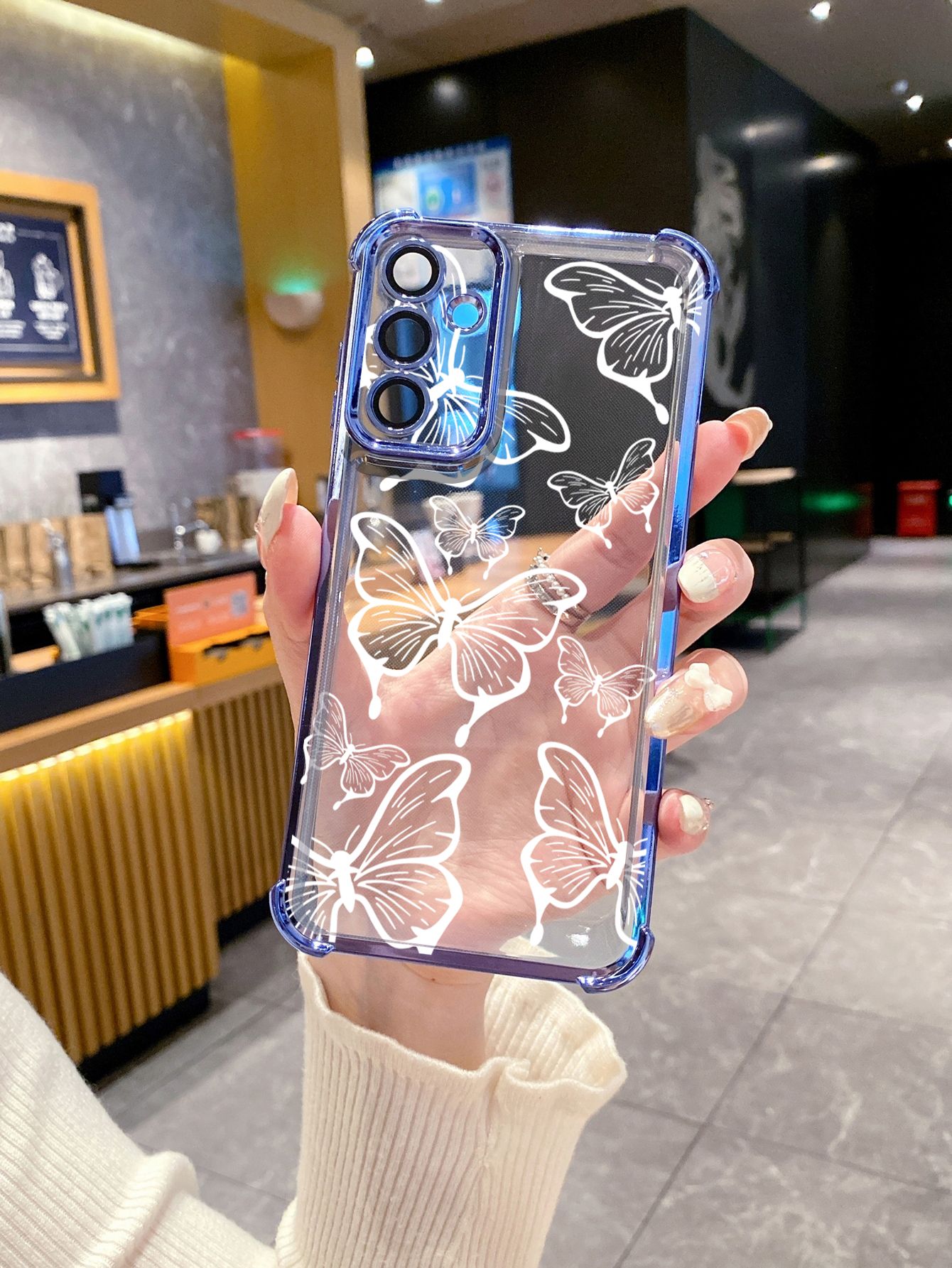 For Samsung Galaxy A15 A05 A35 A55 A14 A34 A33 A53 A73 A32 A56 A36 A06 A16 Luxury Butterfly Plating Frame Clear Phone Case Anti-shock Cover