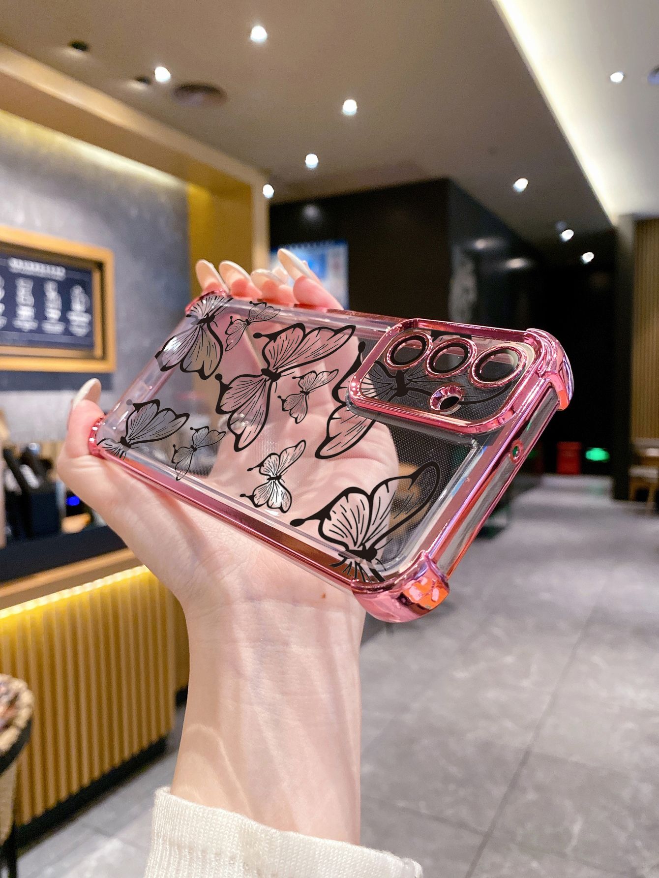 For Samsung Galaxy A15 A05 A35 A55 A14 A34 A33 A53 A73 A32 A56 A36 A06 A16 Luxury Butterfly Plating Frame Clear Phone Case Anti-shock Cover