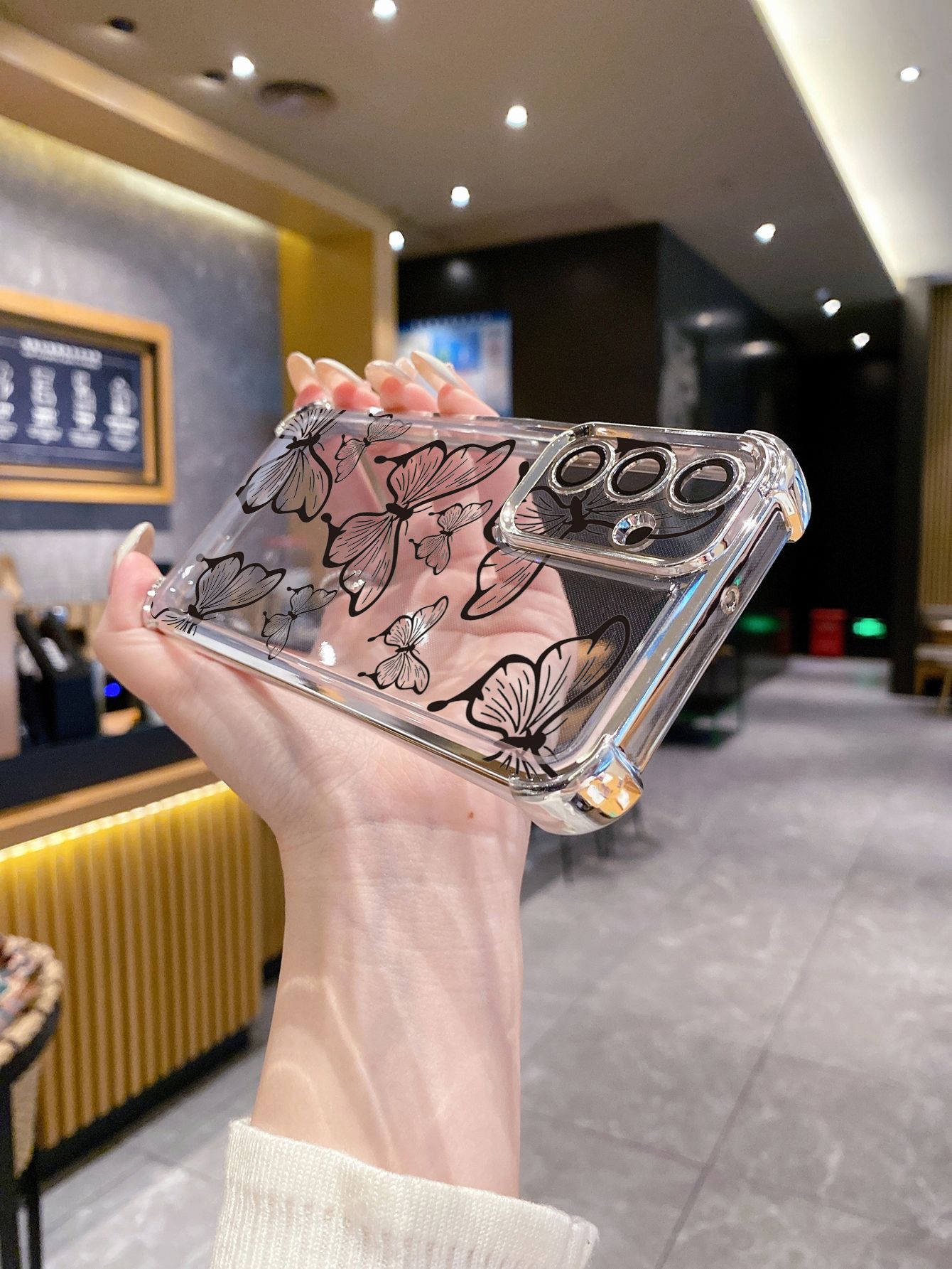 For OPPO A3X A2 Pro A1 A60 A18 A38 A17 A16 A57 A77 4G A59 A98 A78 A58 5G Luxury Butterfly Plating Frame Clear Phone Case Anti-shock Cover