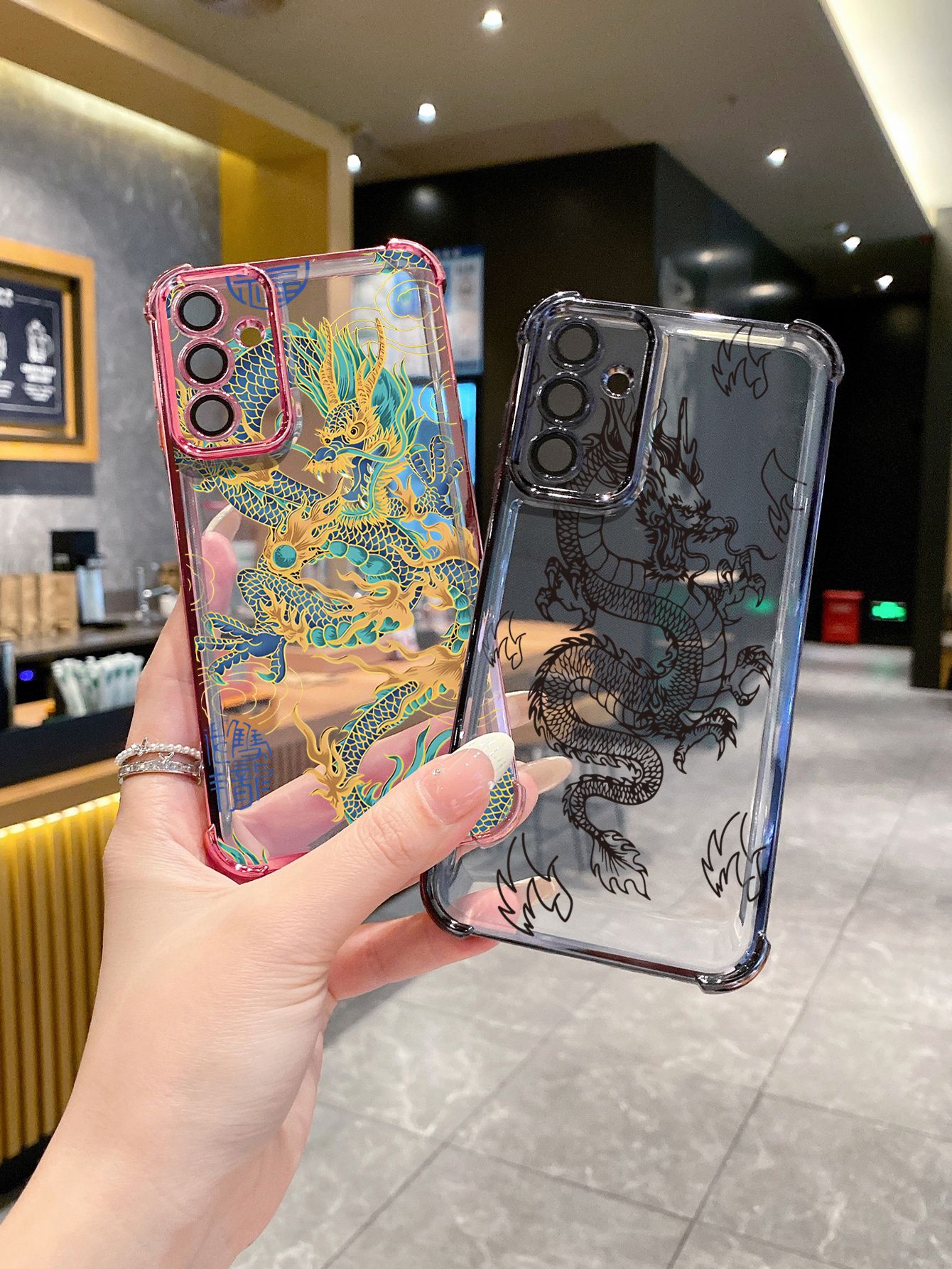 For Tecno Spark 10 20 Pro Spark Go 2023 2024 2025 Chinese Dragon Plating Frame Clear Phone Case Anti-shock Cover