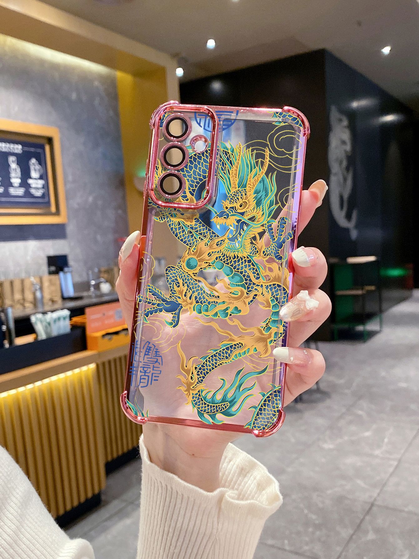 For Tecno Spark 10 20 Pro Spark Go 2023 2024 2025 Chinese Dragon Plating Frame Clear Phone Case Anti-shock Cover