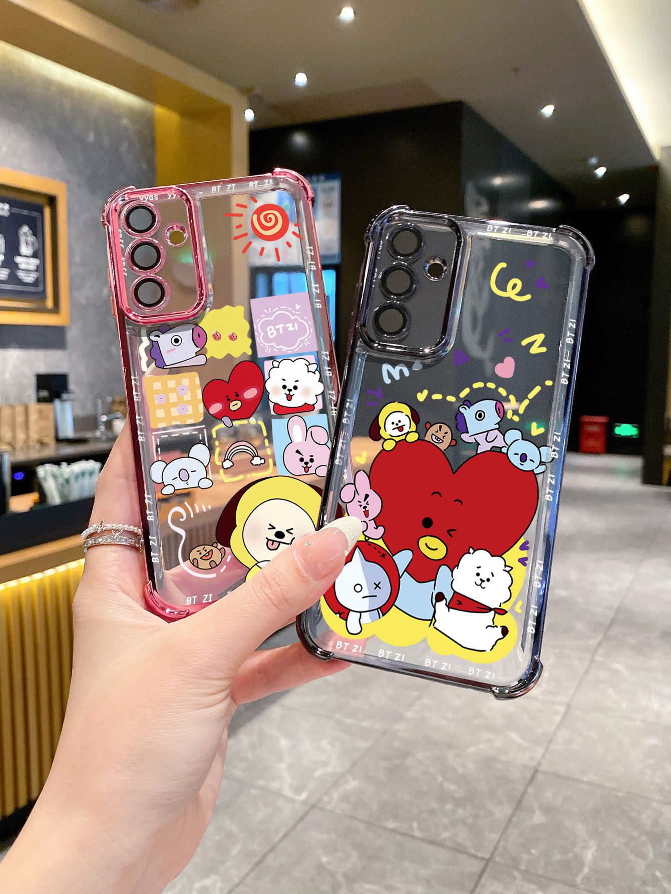 For Tecno Spark 10 20 Pro Spark Go 2023 2024 2025 BTS BT21 Plating Frame Clear Phone Case Anti-shock Cover