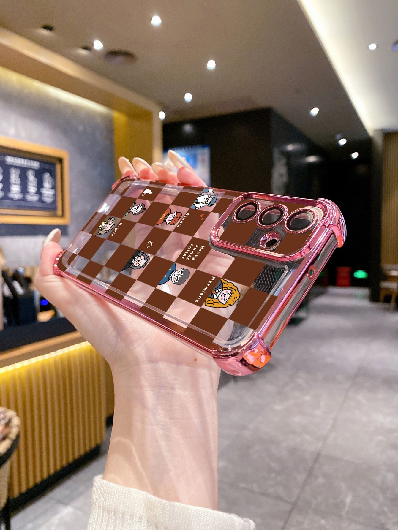 For OPPO A3X A2 Pro A1 A60 A18 A38 A17 A16 A57 A77 4G A59 A98 A78 A58 5G Harry Potter Plaid Plating Frame Clear Phone Case Anti-shock Cover
