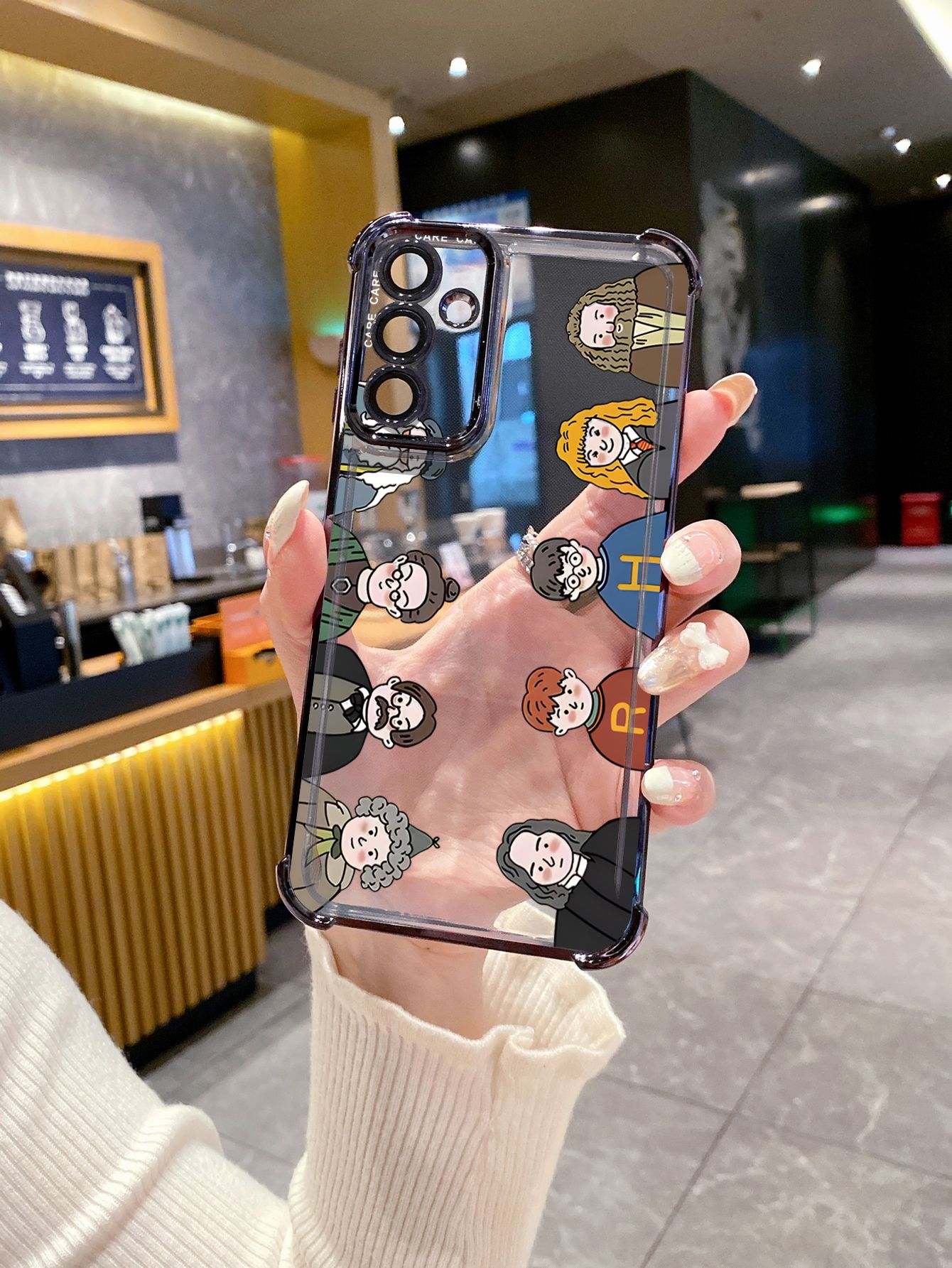 For iPhone 16 15 Pro Max 14 Plus 13 12 11 XR 8 7 SE 2022 XS Harry Potter Plating Frame Clear Phone Case Anti-shock Cover