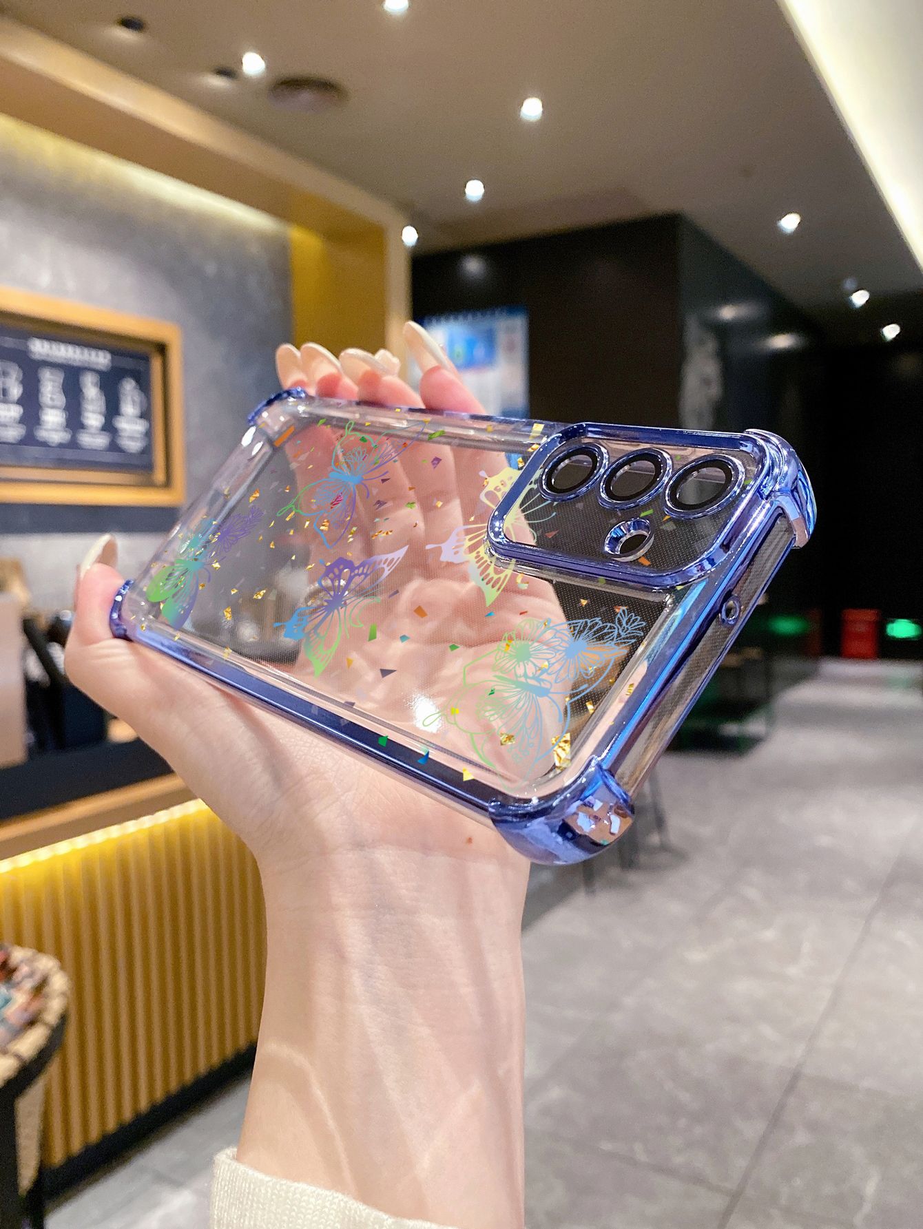 For iPhone 16 15 Pro Max 14 Plus 13 12 11 XR 8 7 SE 2022 XS Beauty Luxury Butterfly Plating Frame Clear Phone Case Anti-shock Cover