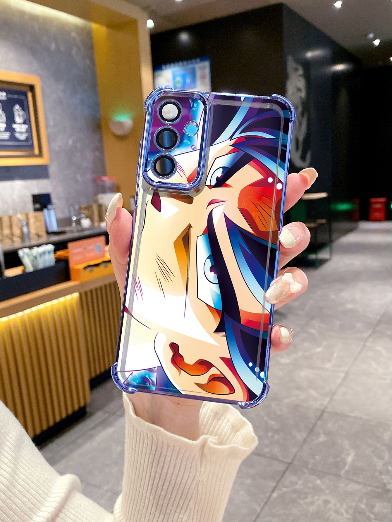 For OPPO A3X A2 Pro A1 A60 A18 A38 A17 A16 A57 A77 4G A59 A98 A78 A58 5G DRAGONBALLWukong Plating Frame Clear Phone Case Anti-shock Cover