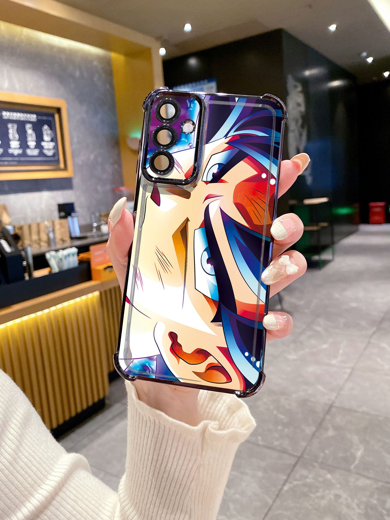 For OPPO A3X A2 Pro A1 A60 A18 A38 A17 A16 A57 A77 4G A59 A98 A78 A58 5G DRAGONBALLWukong Plating Frame Clear Phone Case Anti-shock Cover