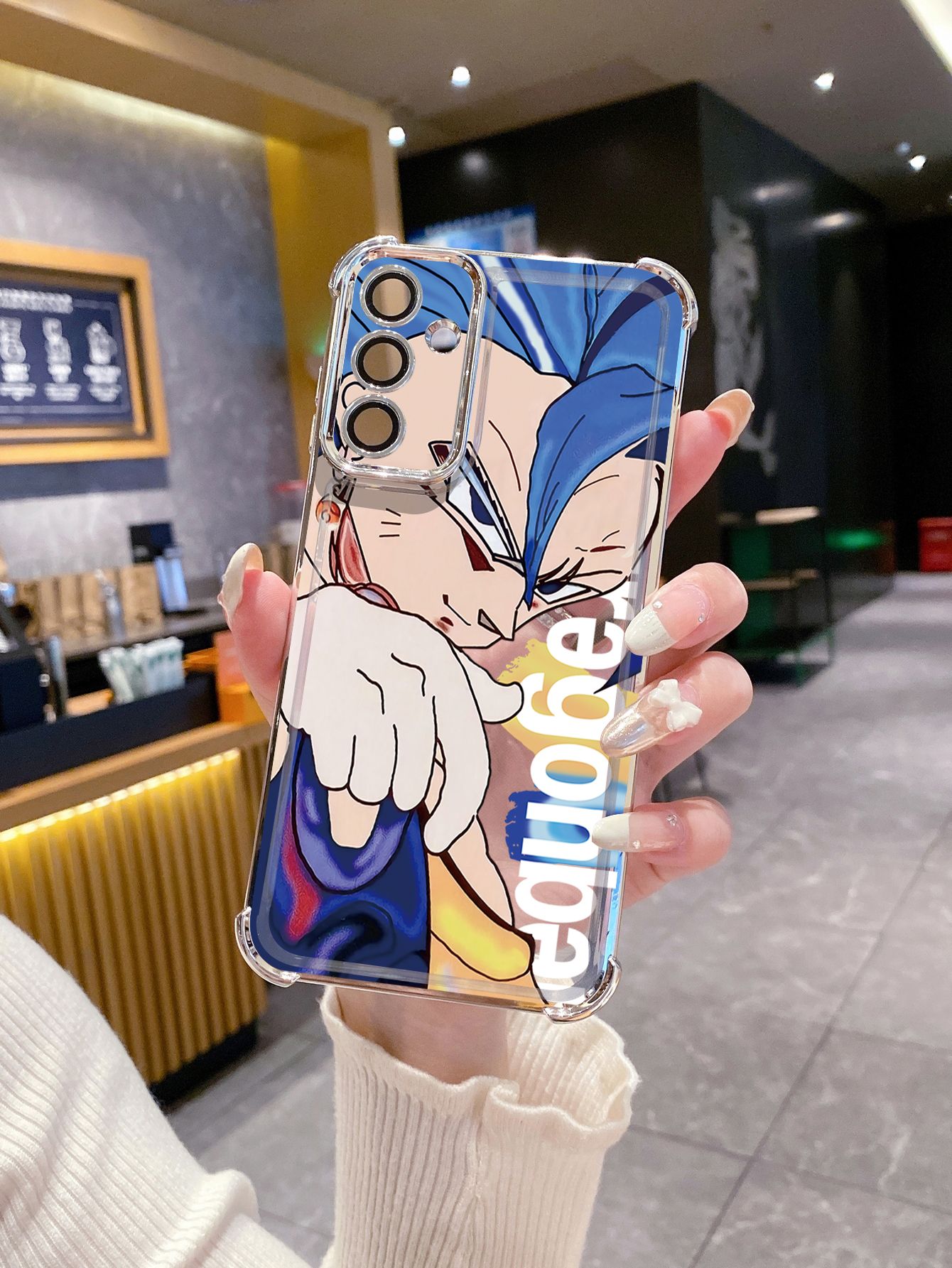 For OPPO A3X A2 Pro A1 A60 A18 A38 A17 A16 A57 A77 4G A59 A98 A78 A58 5G DRAGONBALLWukong Plating Frame Clear Phone Case Anti-shock Cover