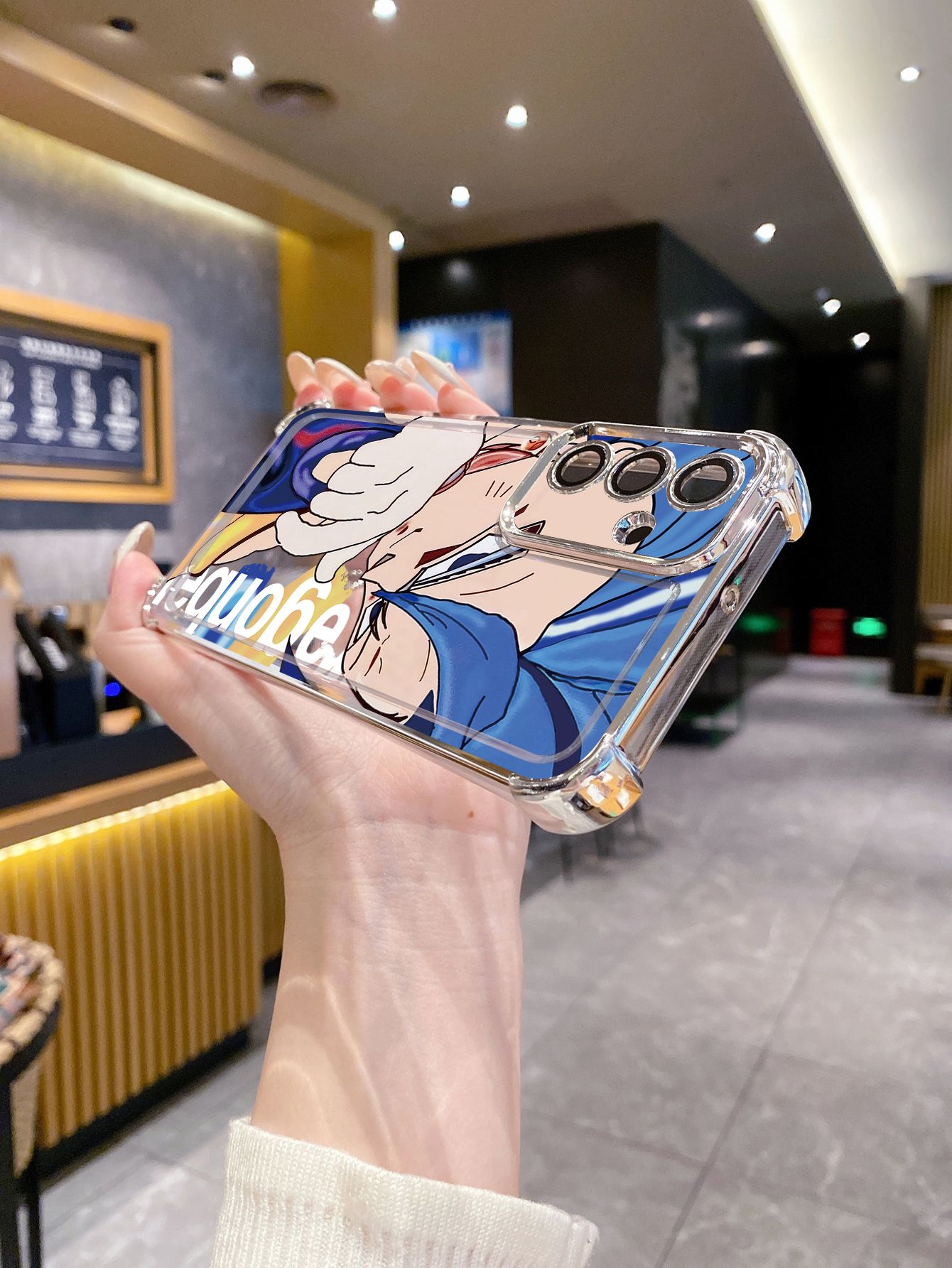 For OPPO A3X A2 Pro A1 A60 A18 A38 A17 A16 A57 A77 4G A59 A98 A78 A58 5G DRAGONBALLWukong Plating Frame Clear Phone Case Anti-shock Cover
