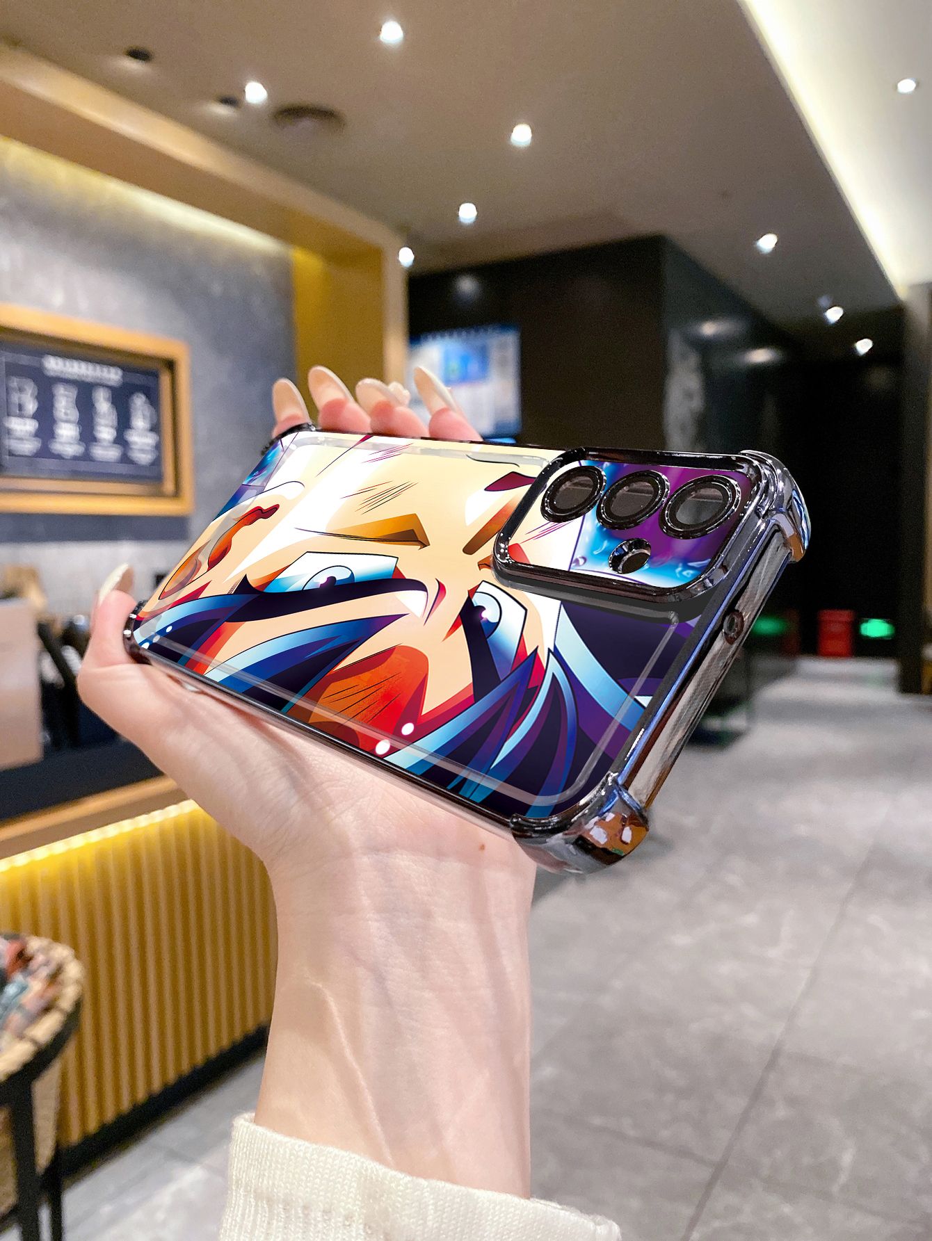 For OPPO A3X A2 Pro A1 A60 A18 A38 A17 A16 A57 A77 4G A59 A98 A78 A58 5G DRAGONBALLWukong Plating Frame Clear Phone Case Anti-shock Cover