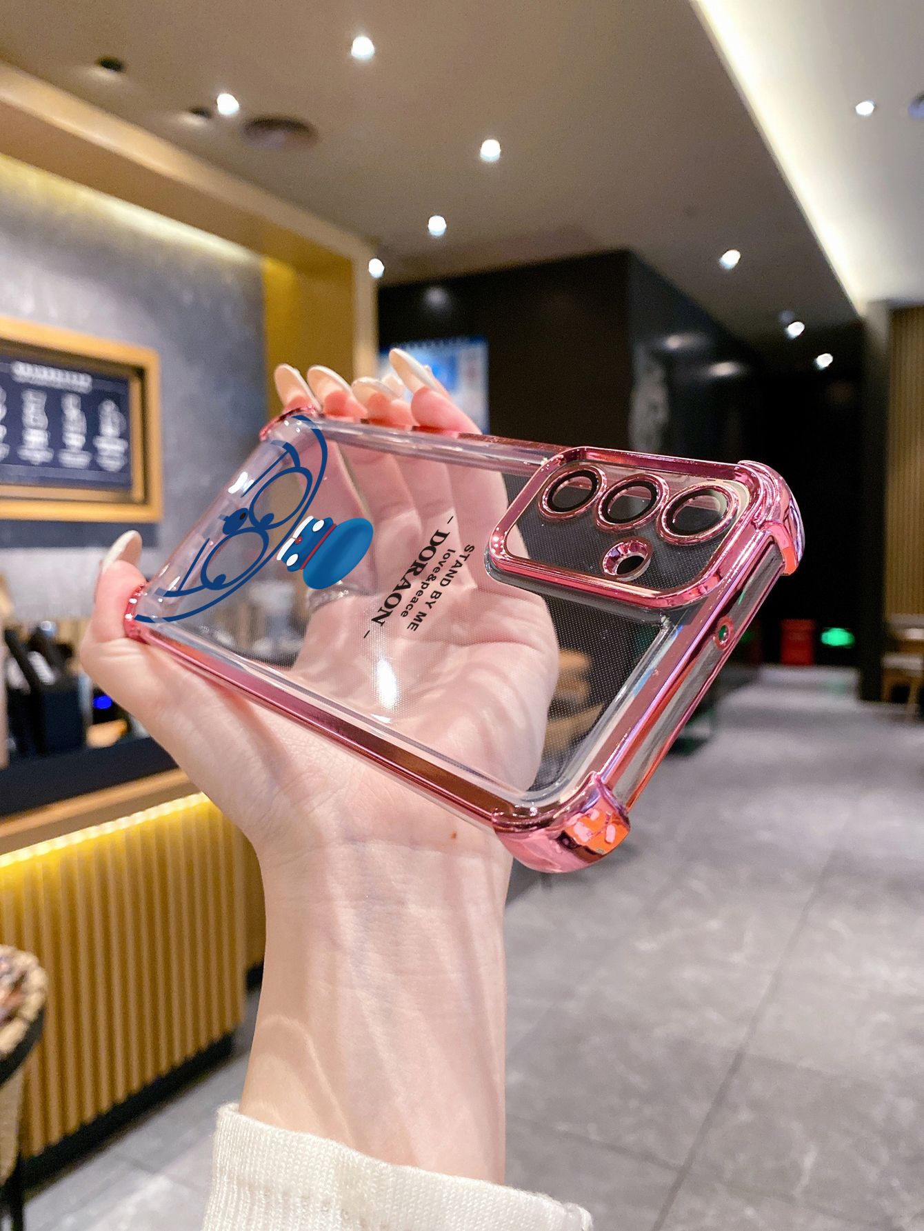 For Huawei Pura 70 Ultra Mate 60 70 Pro Honor 300 200 X9A 90 Lite Doraemon Mickey Plating Frame Clear Phone Case Anti-shock Cover