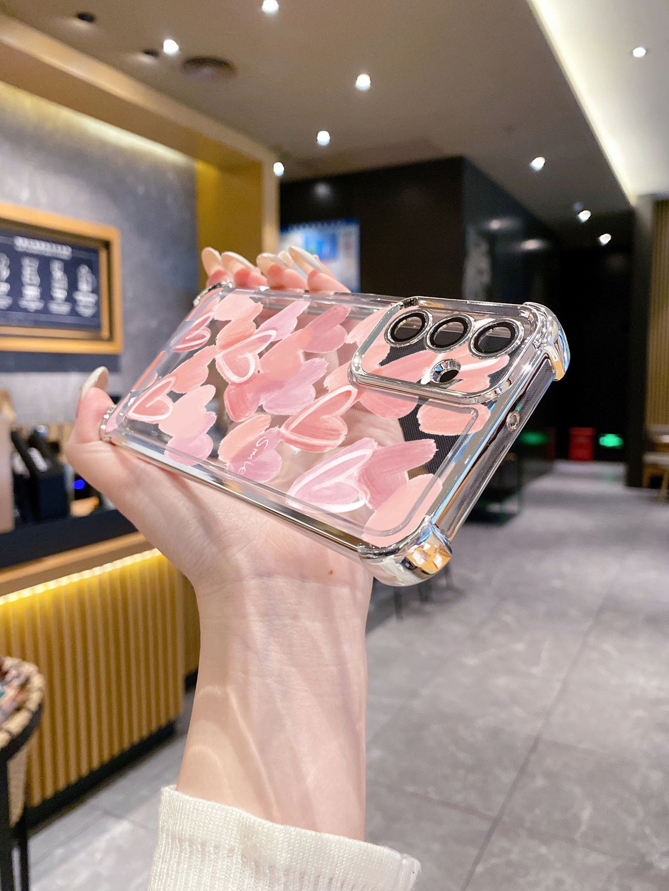 For Samsung Galaxy S25 S24 S23 Ultra S22 Plus S21 FE S20 Couple Heart Plating Frame Clear Phone Case Anti-shock Cover