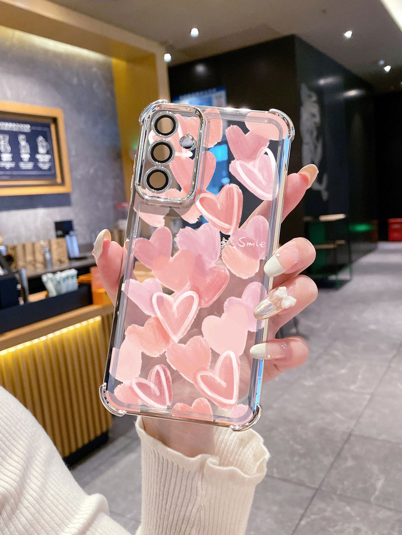 For Samsung Galaxy S25 S24 S23 Ultra S22 Plus S21 FE S20 Couple Heart Plating Frame Clear Phone Case Anti-shock Cover