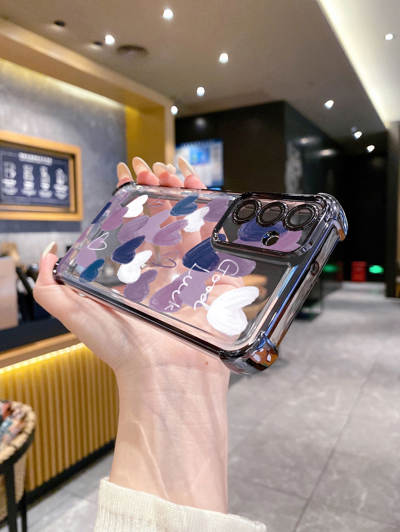 For OPPO A3X A2 Pro A1 A60 A18 A38 A17 A16 A57 A77 4G A59 A98 A78 A58 5G Couple Heart Plating Frame Clear Phone Case Anti-shock Cover