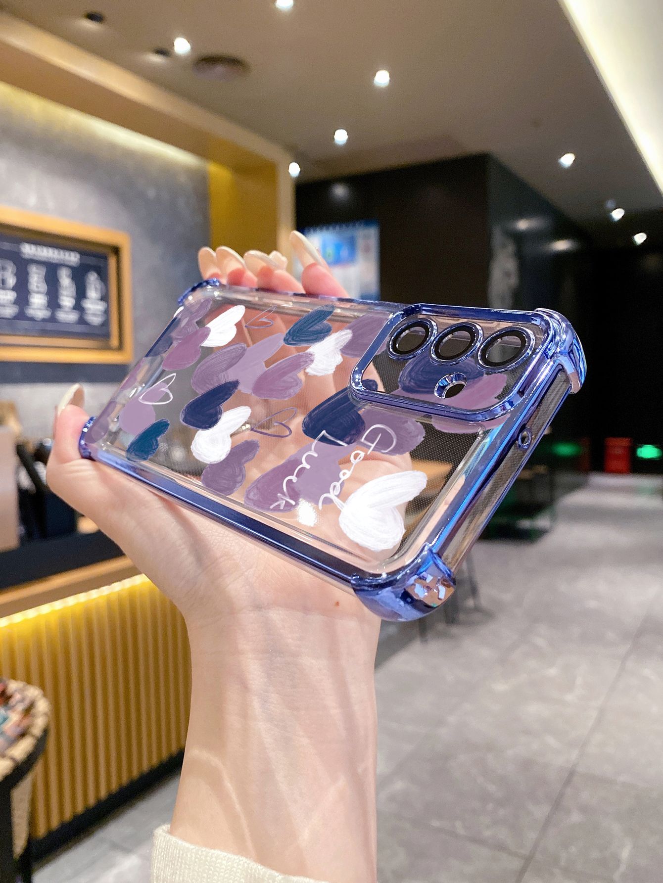 For OPPO A3X A2 Pro A1 A60 A18 A38 A17 A16 A57 A77 4G A59 A98 A78 A58 5G Couple Heart Plating Frame Clear Phone Case Anti-shock Cover