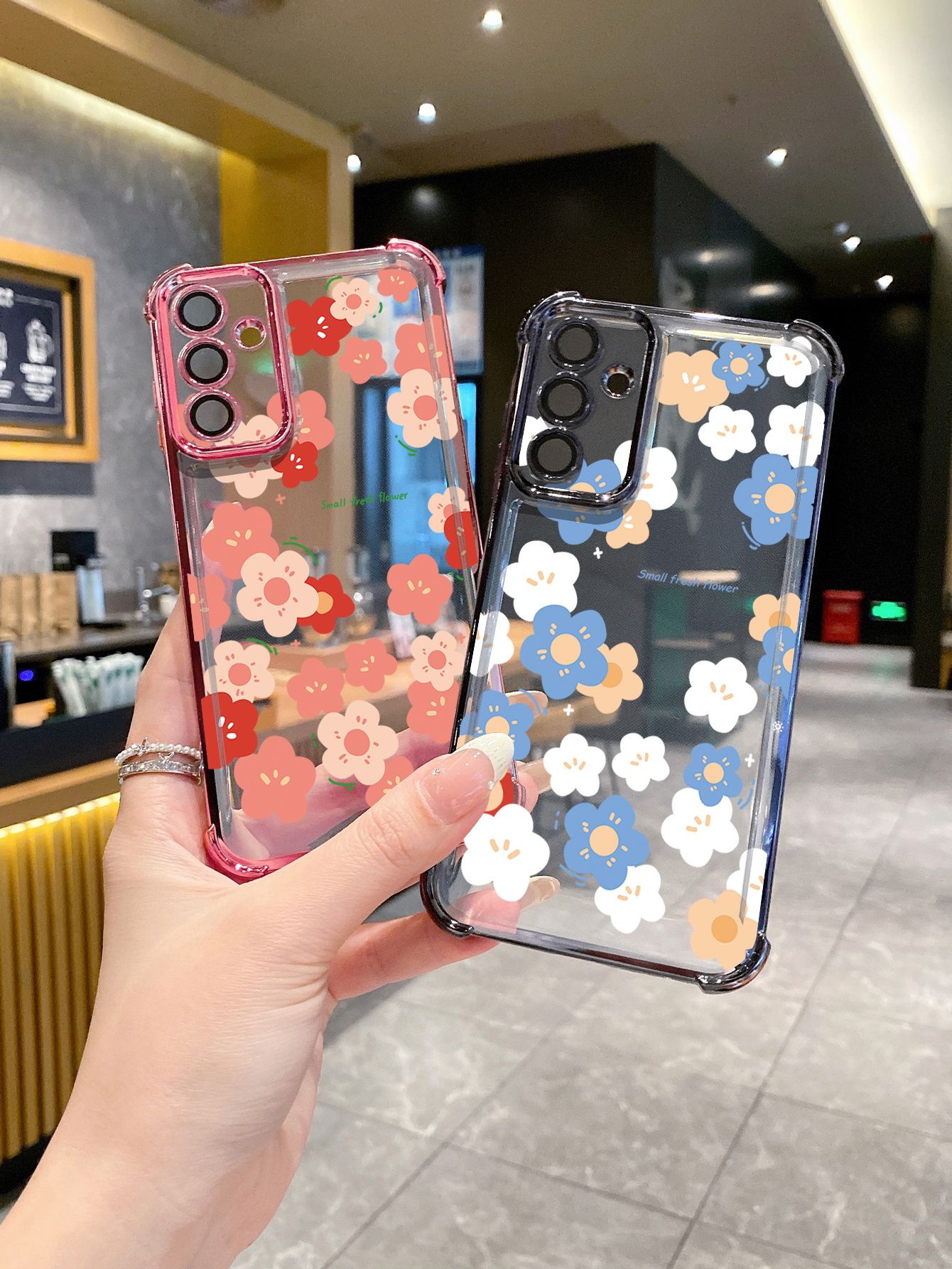 For Samsung Galaxy S25 S24 S23 Ultra S22 Plus S21 FE S20 Women Flower Plating Frame Clear Phone Case Anti-shock Cover