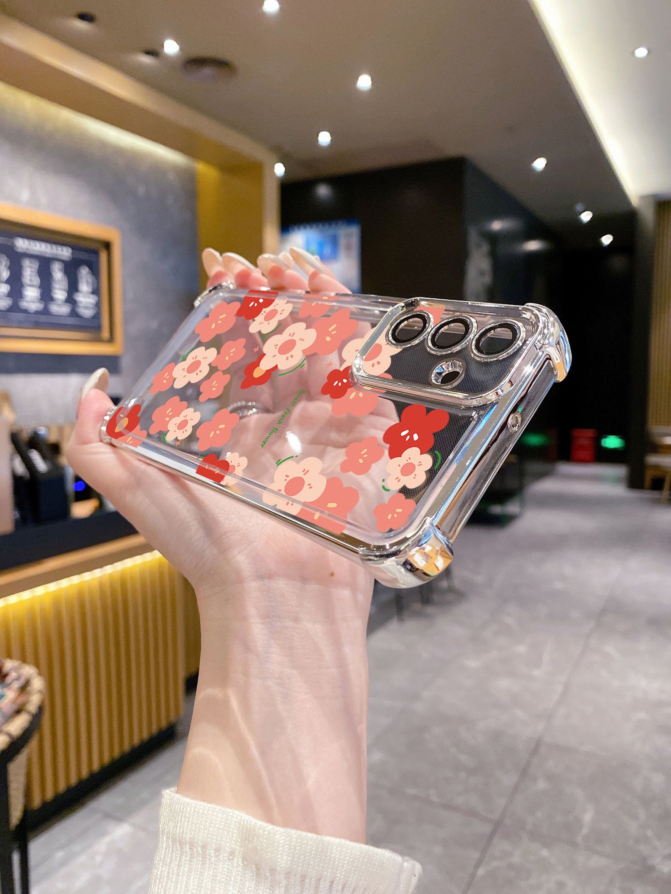 For Samsung Galaxy S25 S24 S23 Ultra S22 Plus S21 FE S20 Women Flower Plating Frame Clear Phone Case Anti-shock Cover