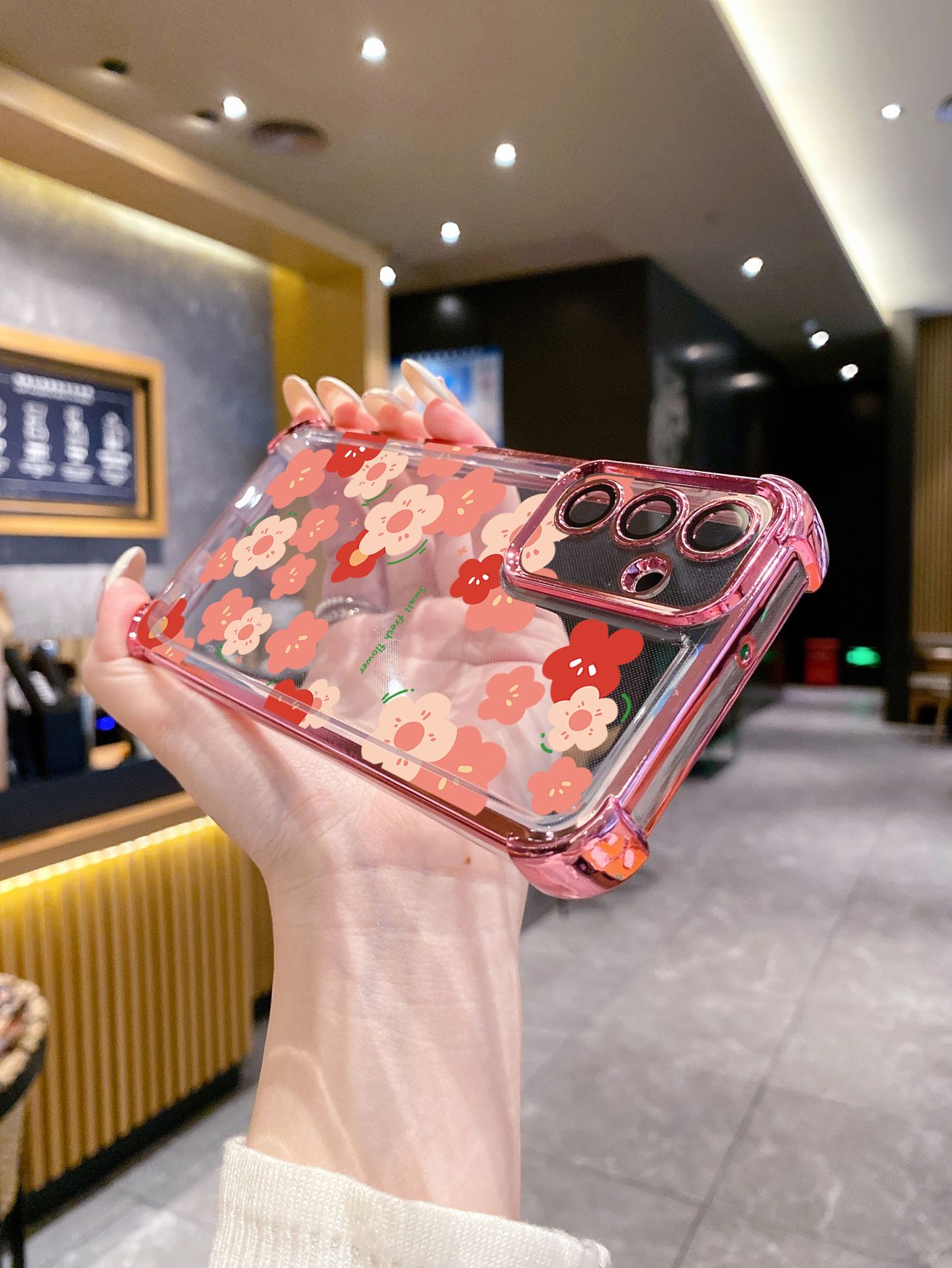 For Samsung Galaxy A15 A05 A35 A55 A14 A34 A33 A53 A73 A32 A56 A36 A06 A16 Women Flower Plating Frame Clear Phone Case Anti-shock Cover