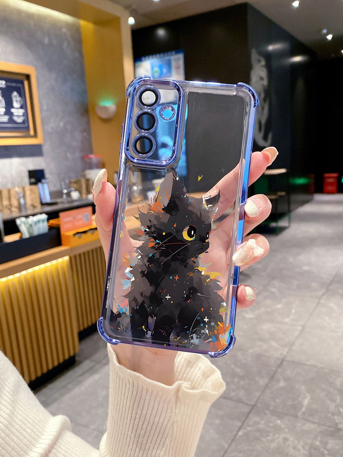 For Huawei Pura 70 Ultra Mate 60 70 Pro Honor 300 200 X9A 90 Lite Cute Black Cats Plating Frame Clear Phone Case Anti-shock Cover