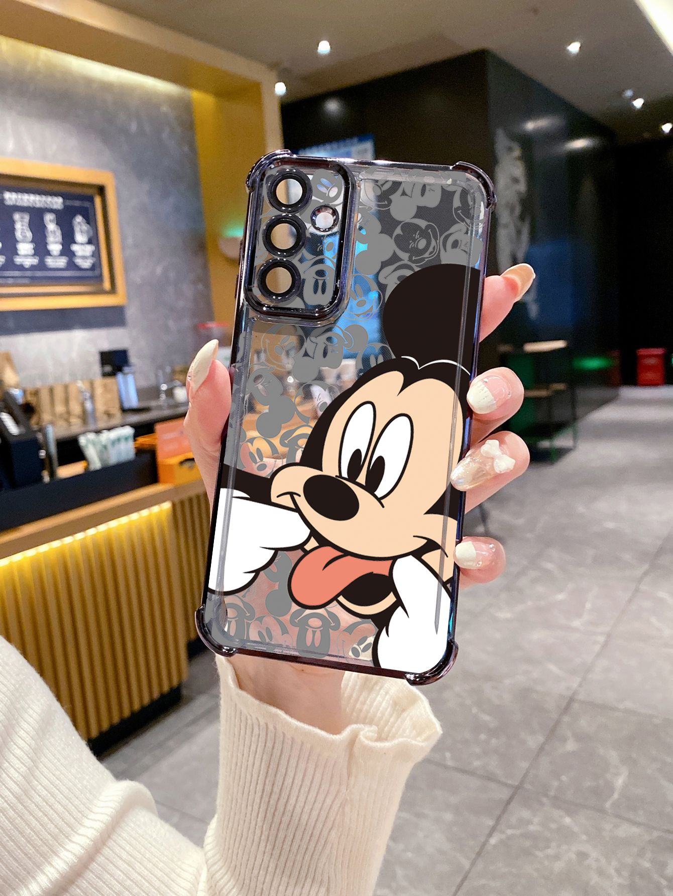 For Huawei Pura 70 Ultra Mate 60 70 Pro Honor 300 200 X9A 90 Lite Funny Mickey Minnie Plating Frame Clear Phone Case Anti-shock Cover