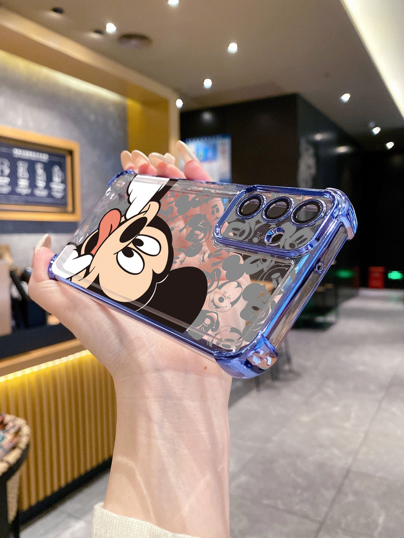 For Huawei Pura 70 Ultra Mate 60 70 Pro Honor 300 200 X9A 90 Lite Funny Mickey Minnie Plating Frame Clear Phone Case Anti-shock Cover