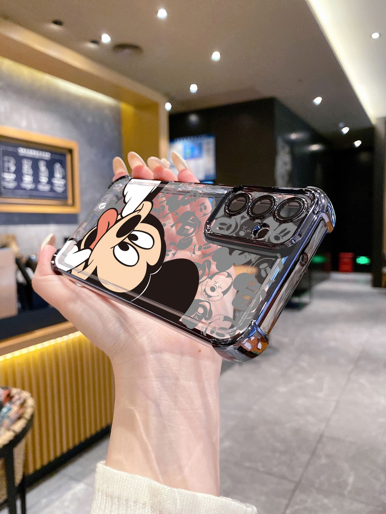 For Huawei Pura 70 Ultra Mate 60 70 Pro Honor 300 200 X9A 90 Lite Funny Mickey Minnie Plating Frame Clear Phone Case Anti-shock Cover