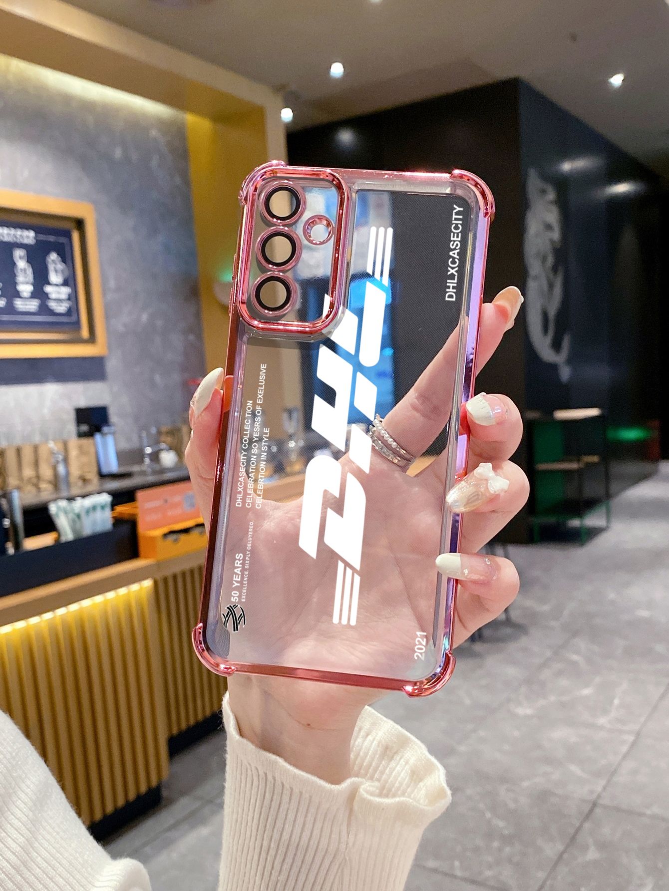 For Huawei Pura 70 Ultra Mate 60 70 Pro Honor 300 200 X9A 90 Lite DHL Barcode Label Plating Frame Clear Phone Case Anti-shock Cover
