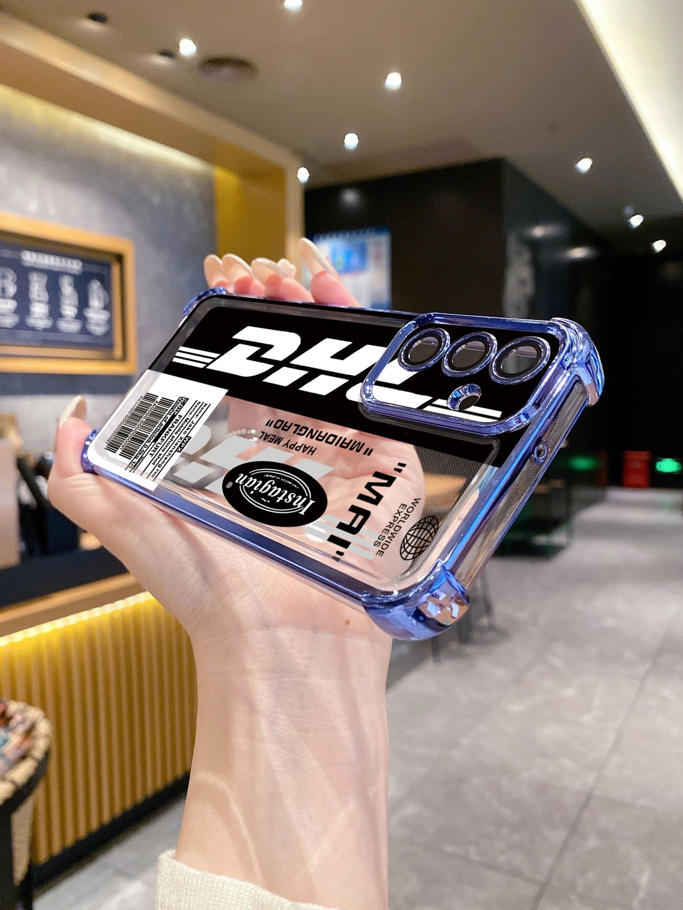 For Huawei Pura 70 Ultra Mate 60 70 Pro Honor 300 200 X9A 90 Lite DHL Barcode Label Plating Frame Clear Phone Case Anti-shock Cover