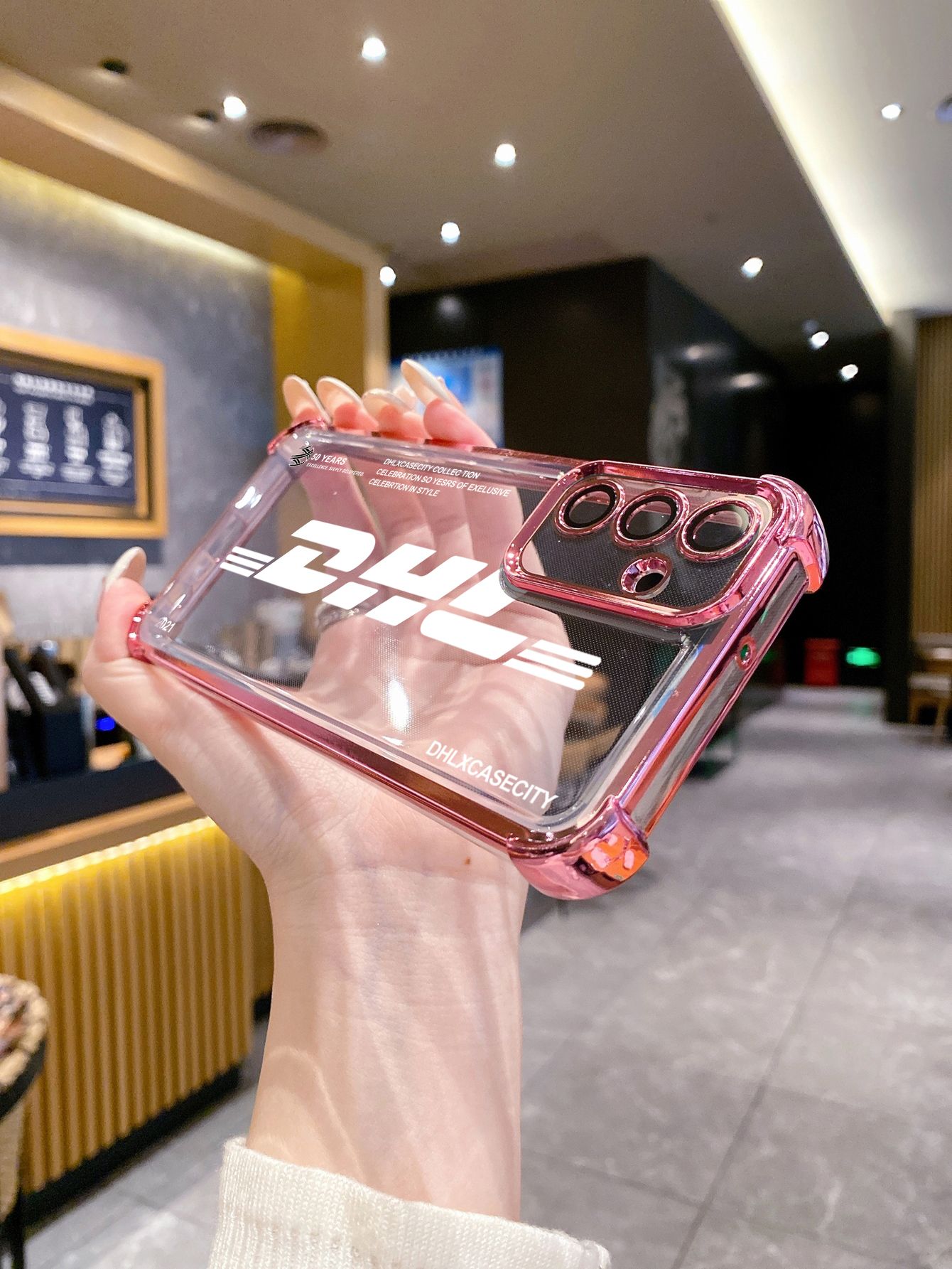 For Huawei Pura 70 Ultra Mate 60 70 Pro Honor 300 200 X9A 90 Lite DHL Barcode Label Plating Frame Clear Phone Case Anti-shock Cover