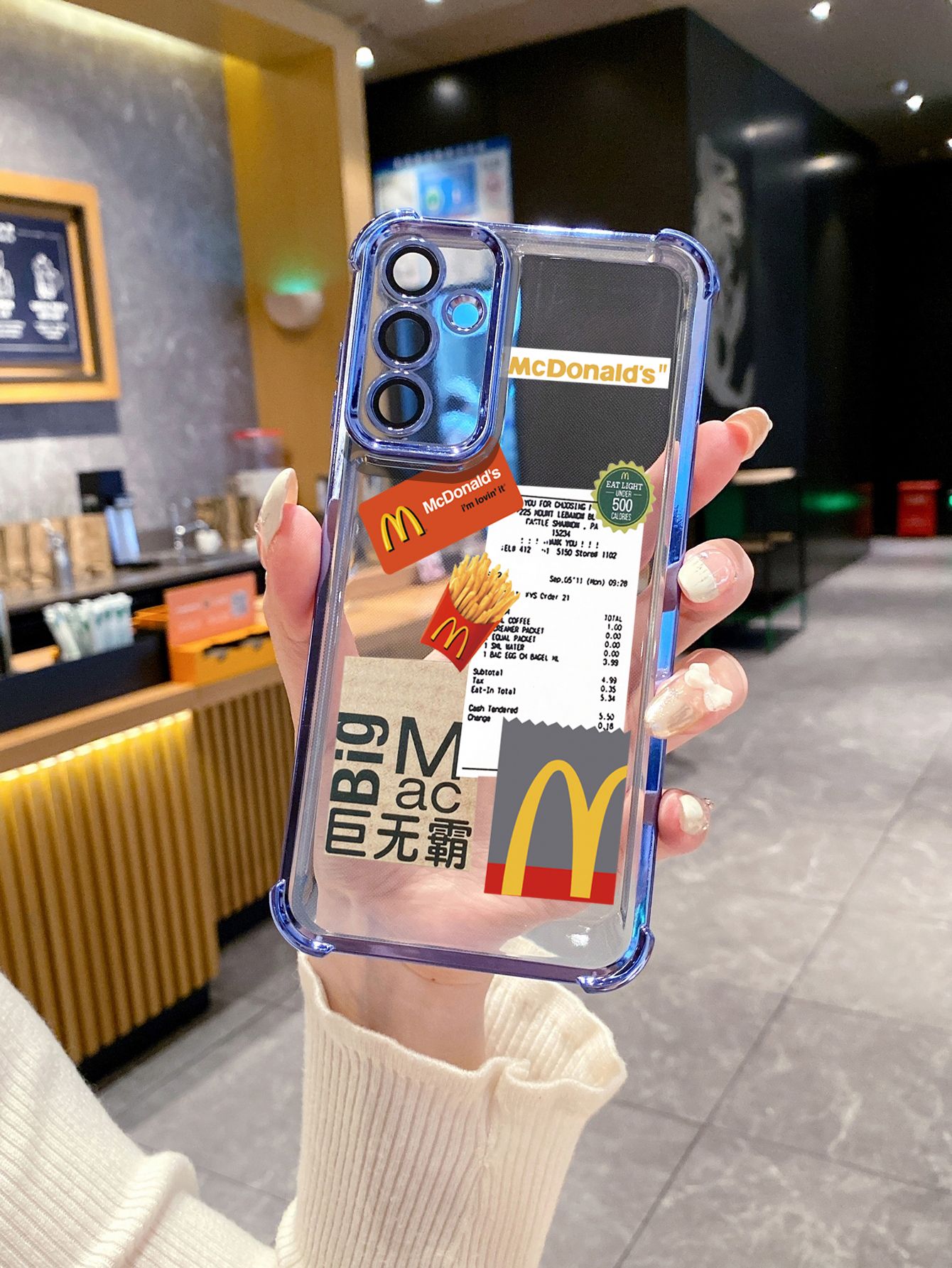For iPhone 16 15 Pro Max 14 Plus 13 12 11 XR 8 7 SE 2022 XS Big Mac Plating Frame Clear Phone Case Anti-shock Cover