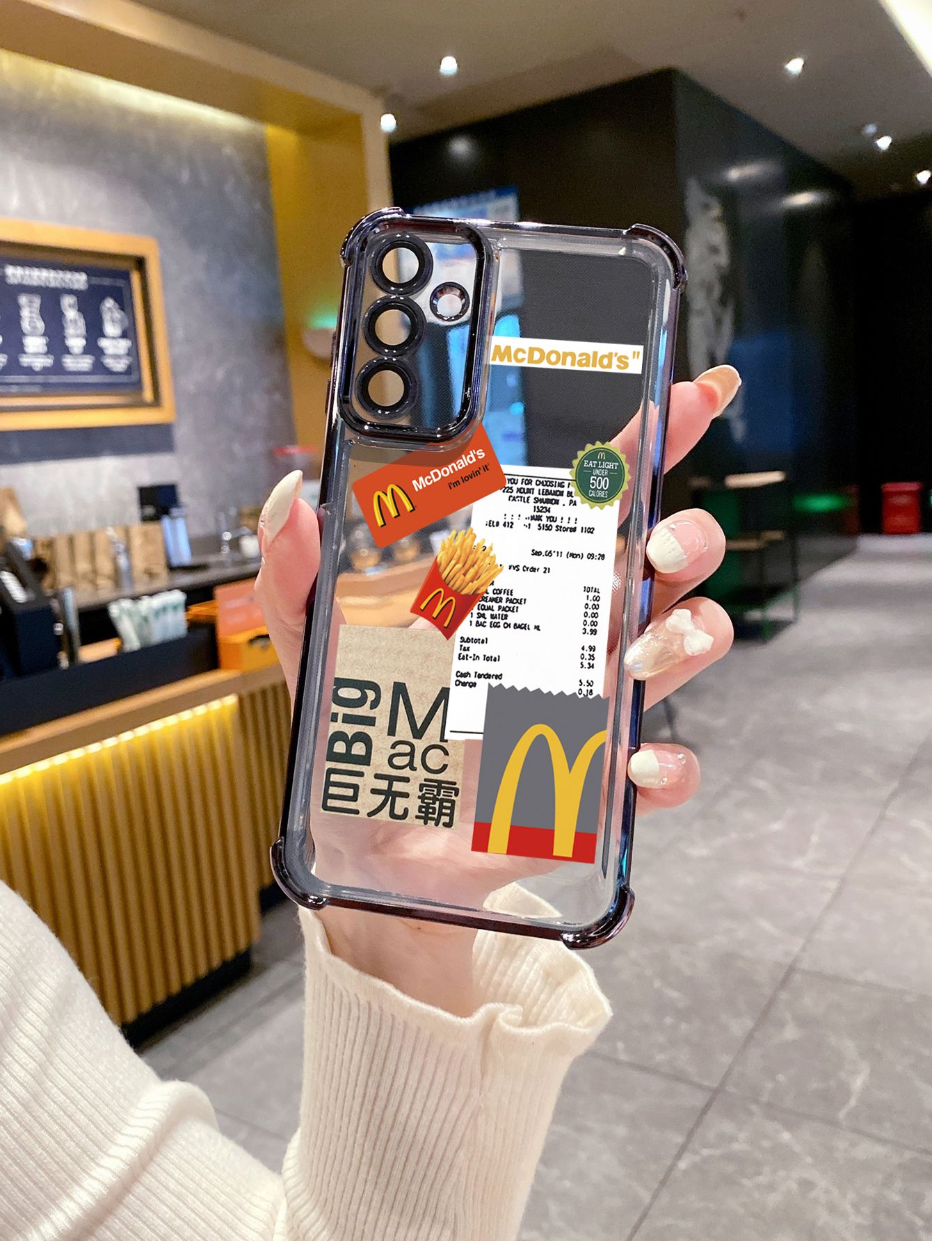 For iPhone 16 15 Pro Max 14 Plus 13 12 11 XR 8 7 SE 2022 XS Big Mac Plating Frame Clear Phone Case Anti-shock Cover