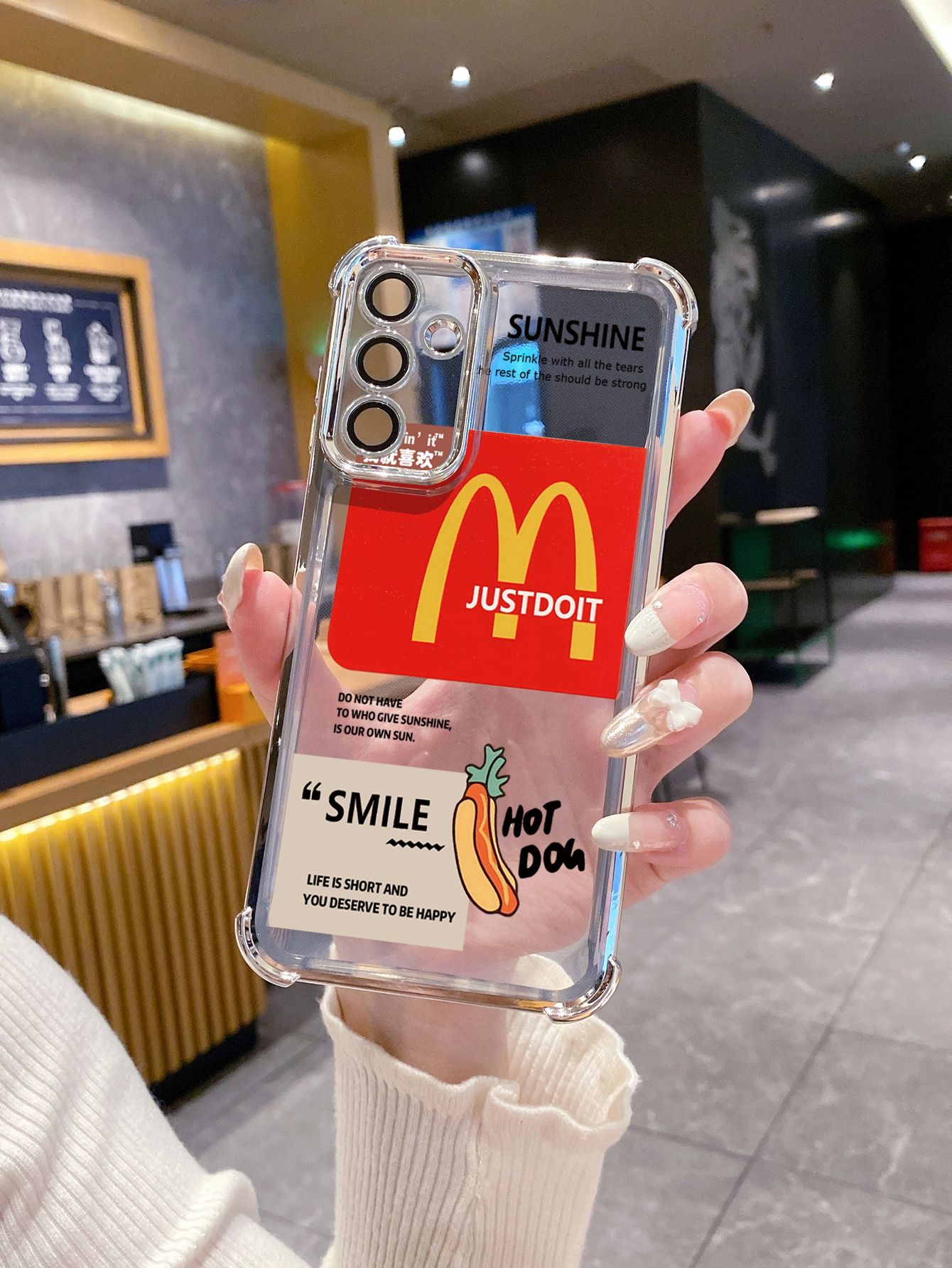 For iPhone 16 15 Pro Max 14 Plus 13 12 11 XR 8 7 SE 2022 XS Big Mac Plating Frame Clear Phone Case Anti-shock Cover