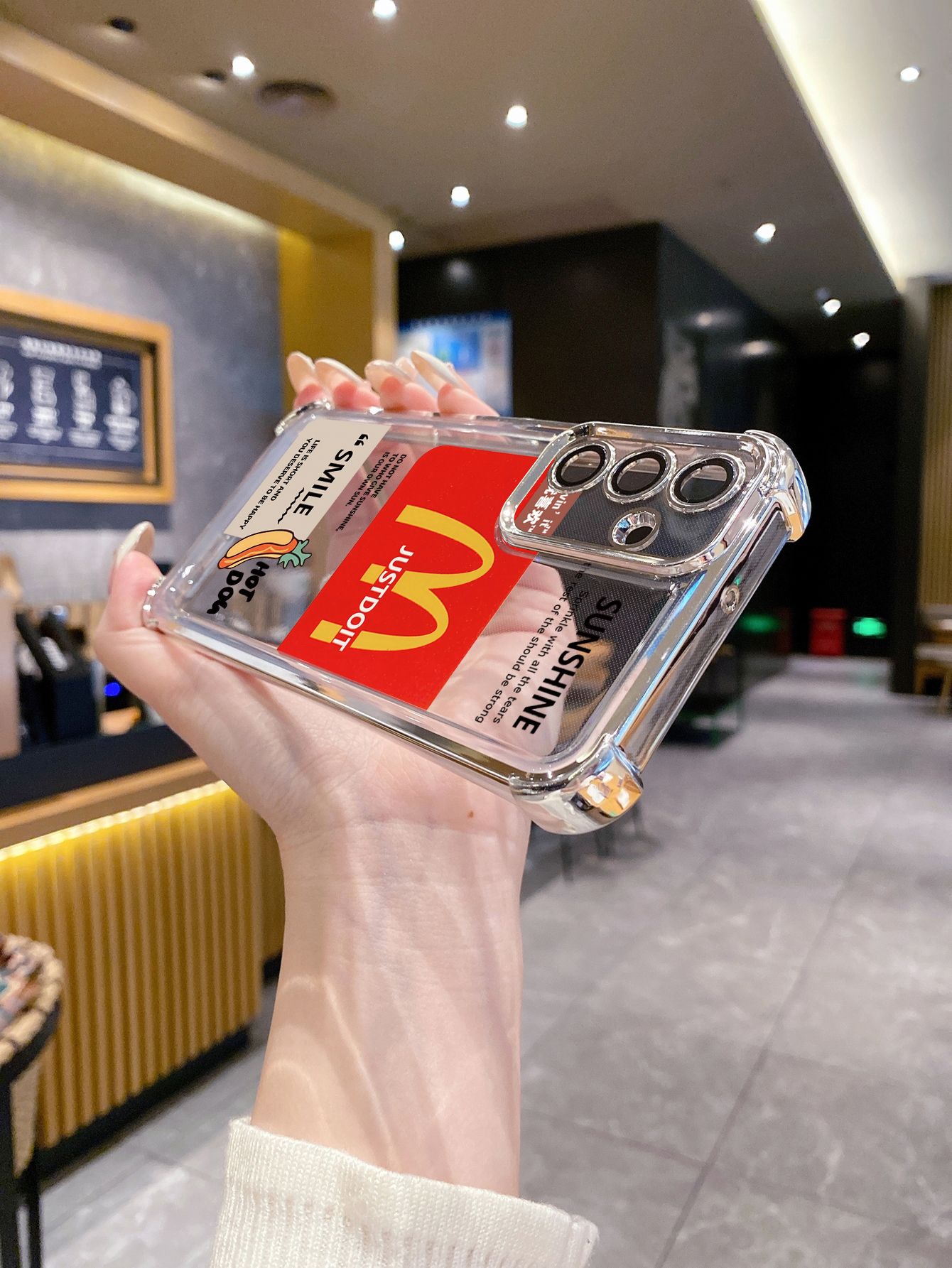 For iPhone 16 15 Pro Max 14 Plus 13 12 11 XR 8 7 SE 2022 XS Big Mac Plating Frame Clear Phone Case Anti-shock Cover