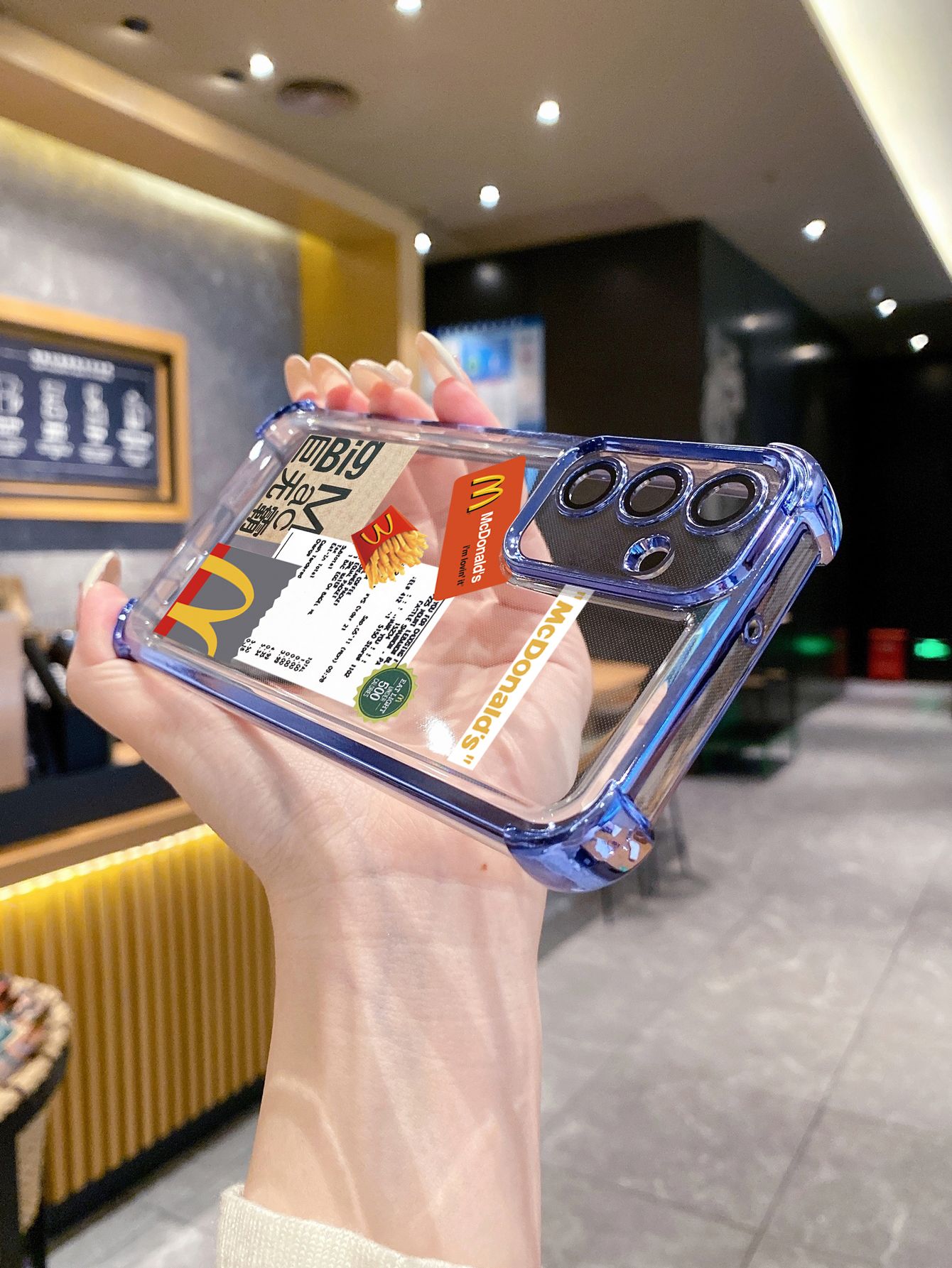 For iPhone 16 15 Pro Max 14 Plus 13 12 11 XR 8 7 SE 2022 XS Big Mac Plating Frame Clear Phone Case Anti-shock Cover