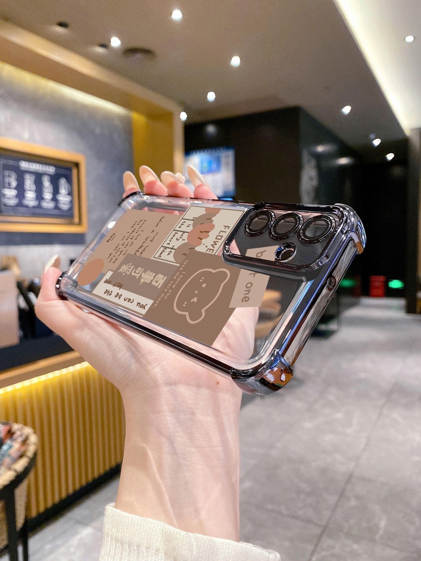 For Samsung Galaxy A15 A05 A35 A55 A14 A34 A33 A53 A73 A32 A56 A36 A06 A16 Cute Bears Plating Frame Clear Phone Case Anti-shock Cover