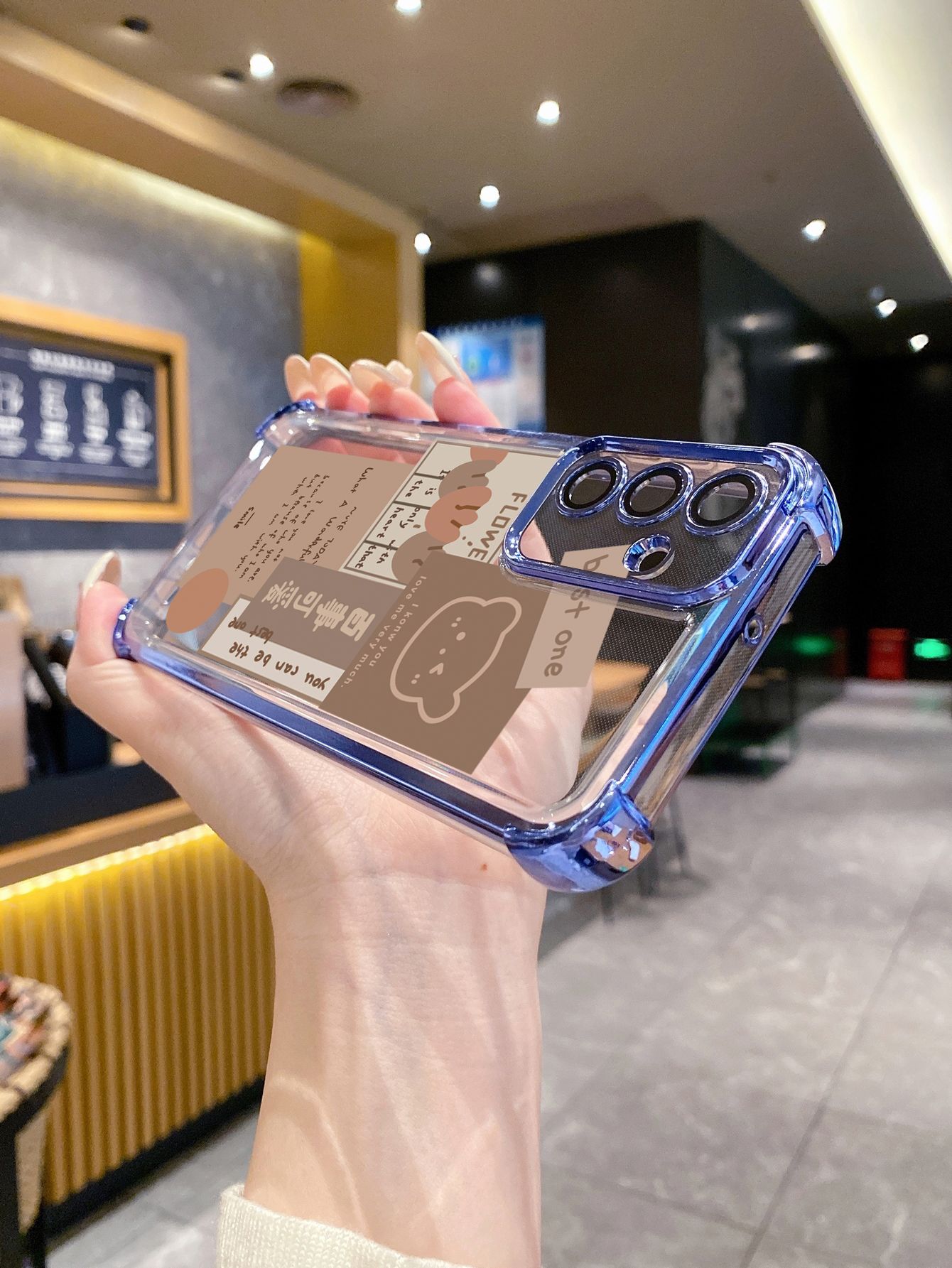 For Samsung Galaxy A15 A05 A35 A55 A14 A34 A33 A53 A73 A32 A56 A36 A06 A16 Cute Bears Plating Frame Clear Phone Case Anti-shock Cover